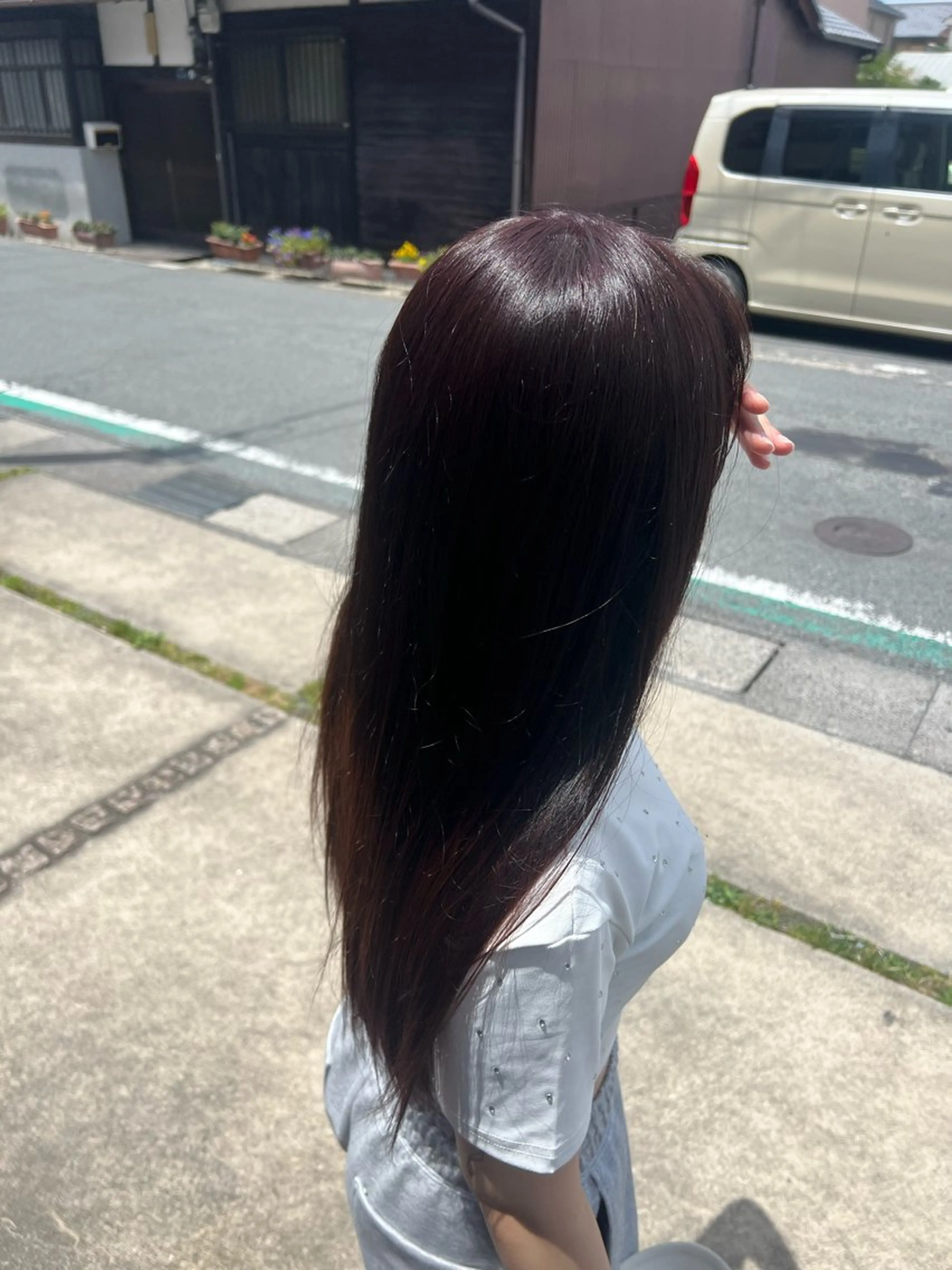 ロング ピンクブラウン 楠原 寿輝斗のヘアスタイル