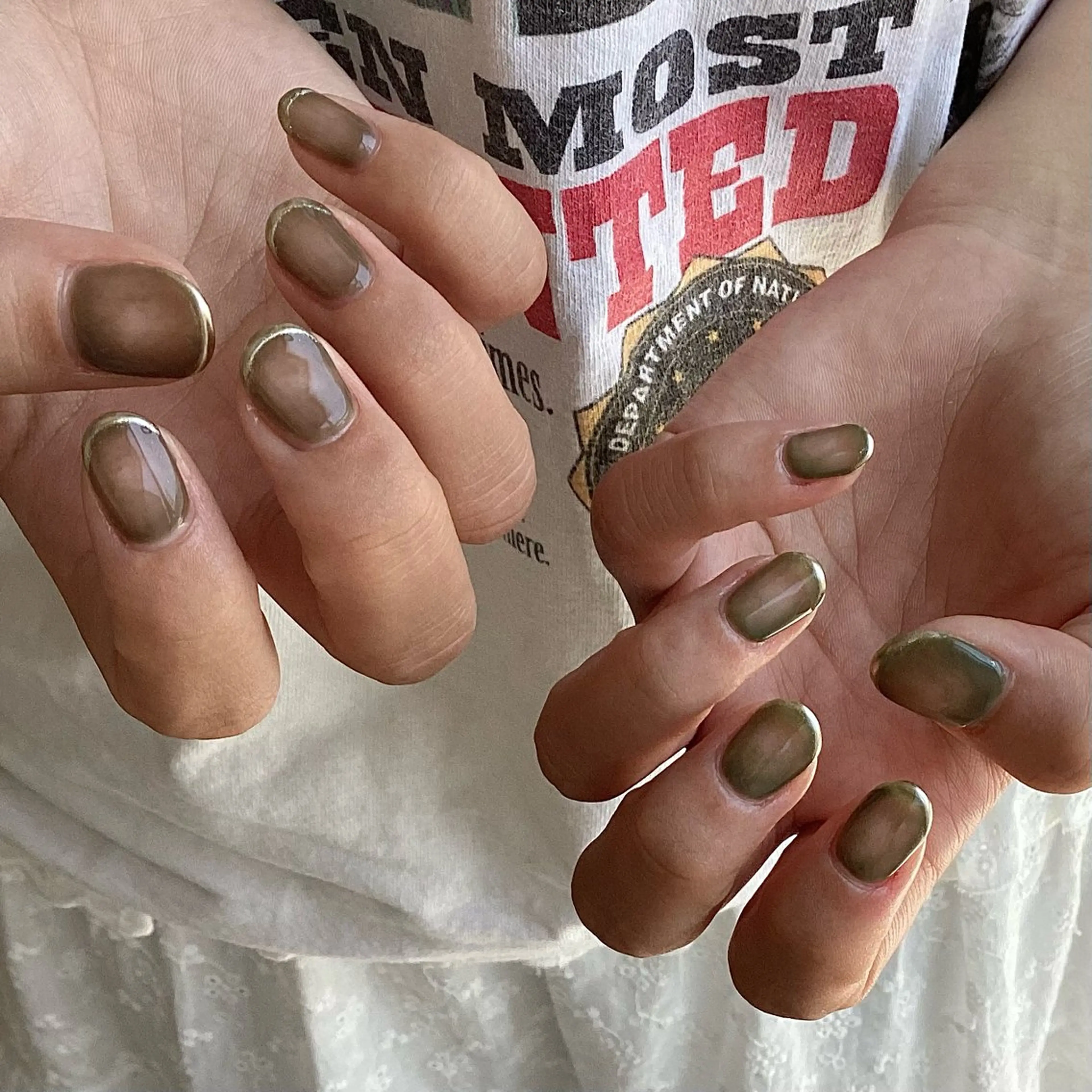 ネイル フレンチネイル ミラーネイル nook megumiのネイルデザイン