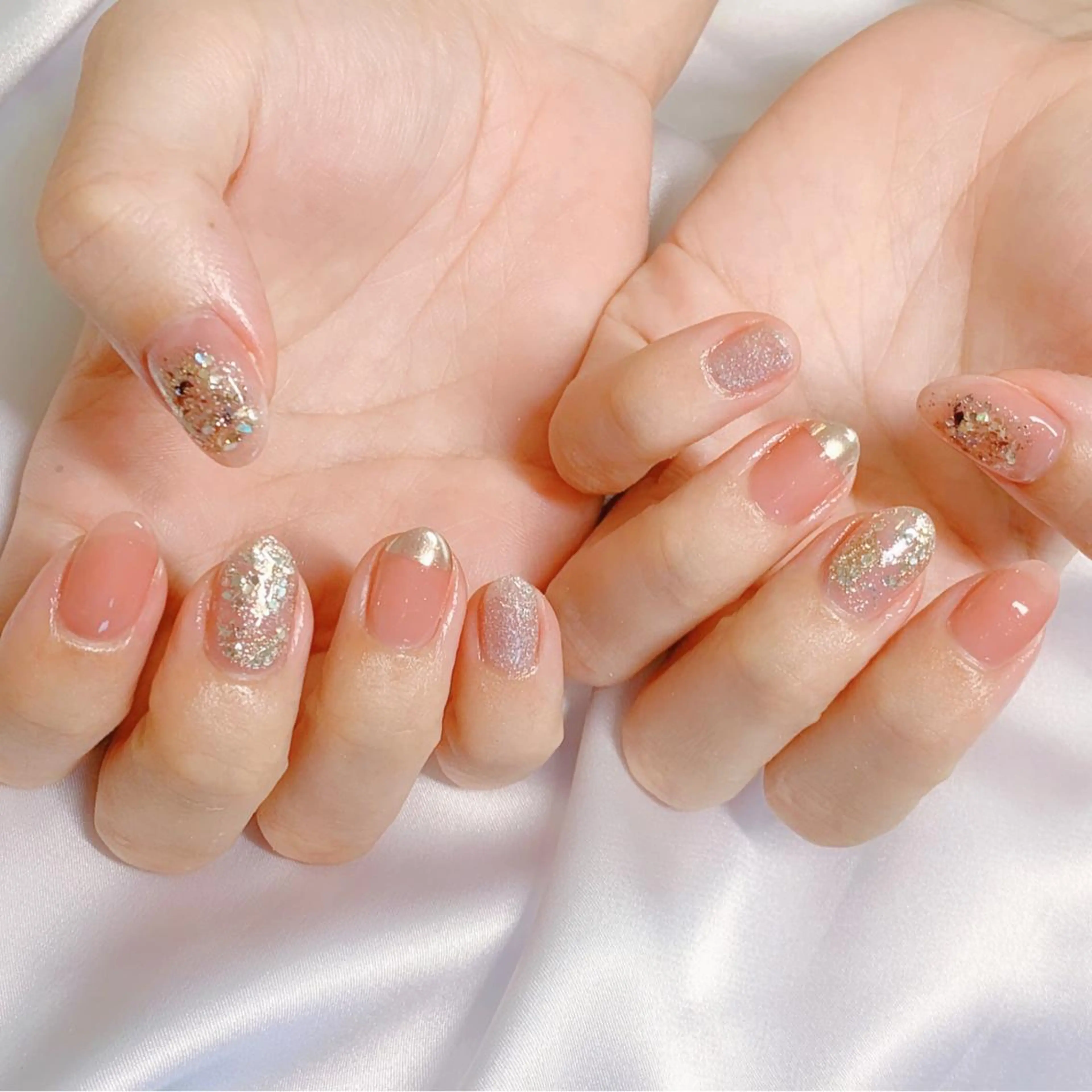 ネイル オーロラネイル フットネイル フレンチネイル ジェルネイル 韓国ネイル ハンドネイル フットネイル 【ENサロン】 Rei🎀Nailのネイルデザイン