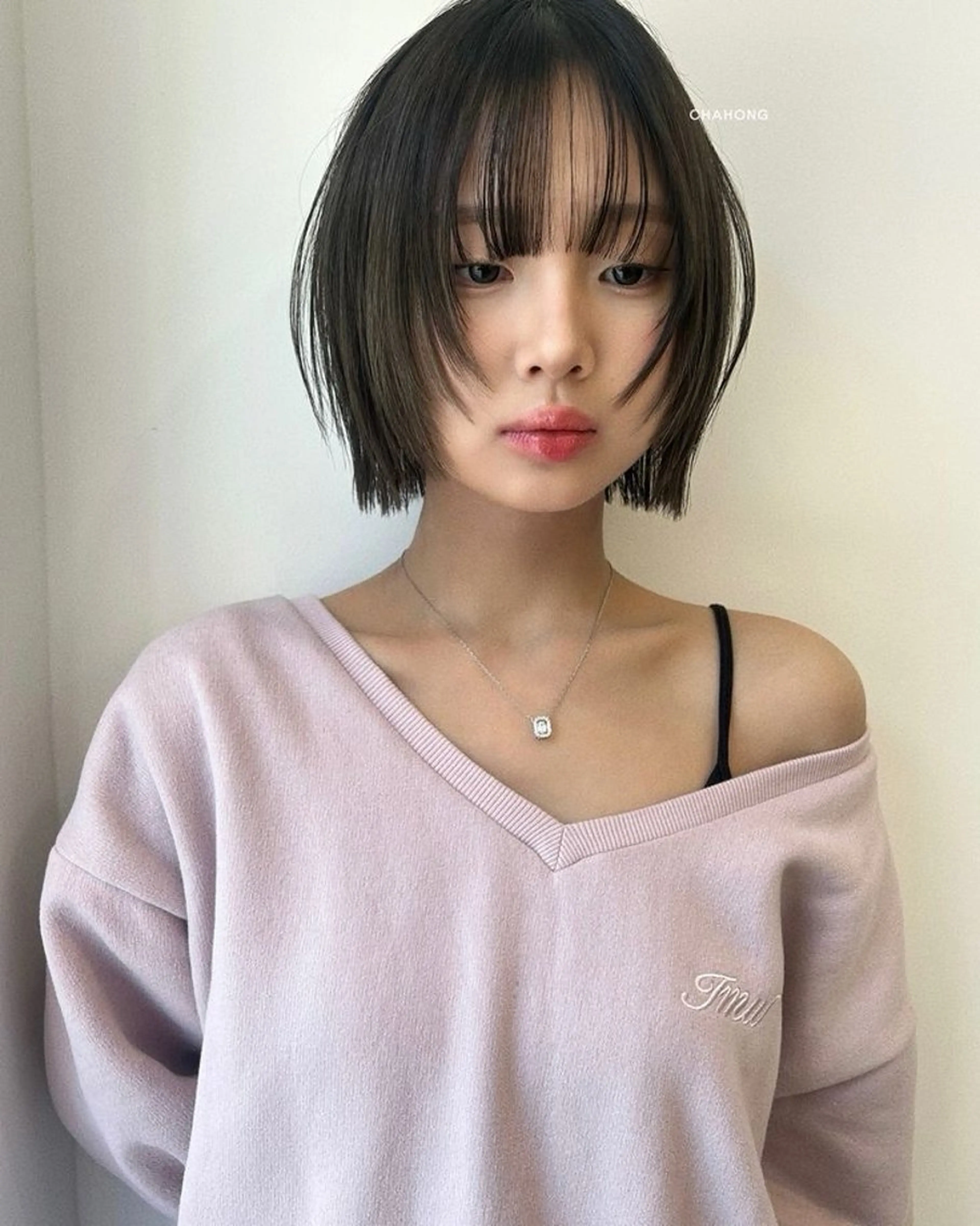 ショート ボブ 顔まわりレイヤー 顔周りカット レイヤーカット 似合わせカット rizu　/ ボブ /透明感カラーのヘアスタイル