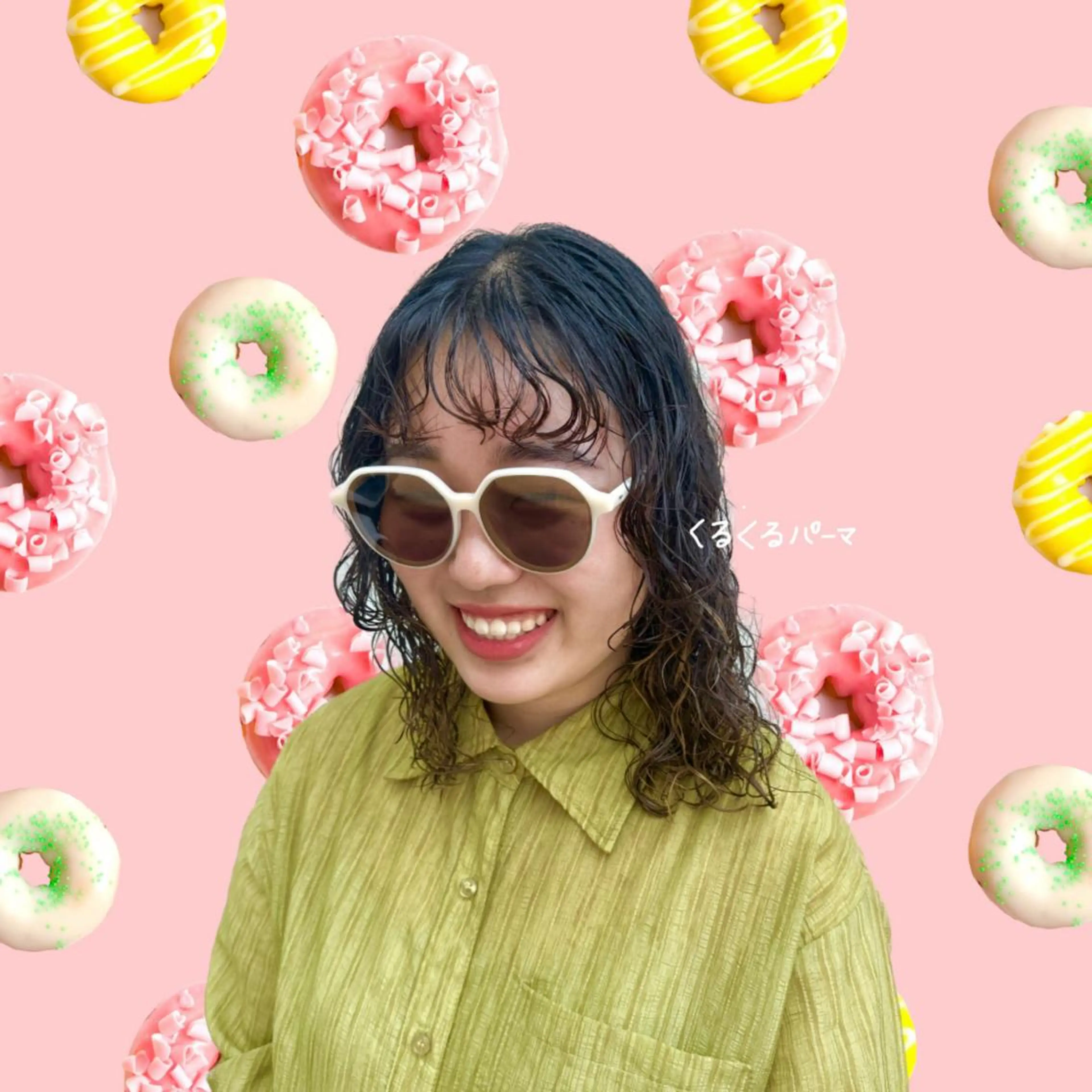 セミロング パーマ hollo原宿所属・パーマ/ハイトーン 🎀Rumiのヘアスタイル