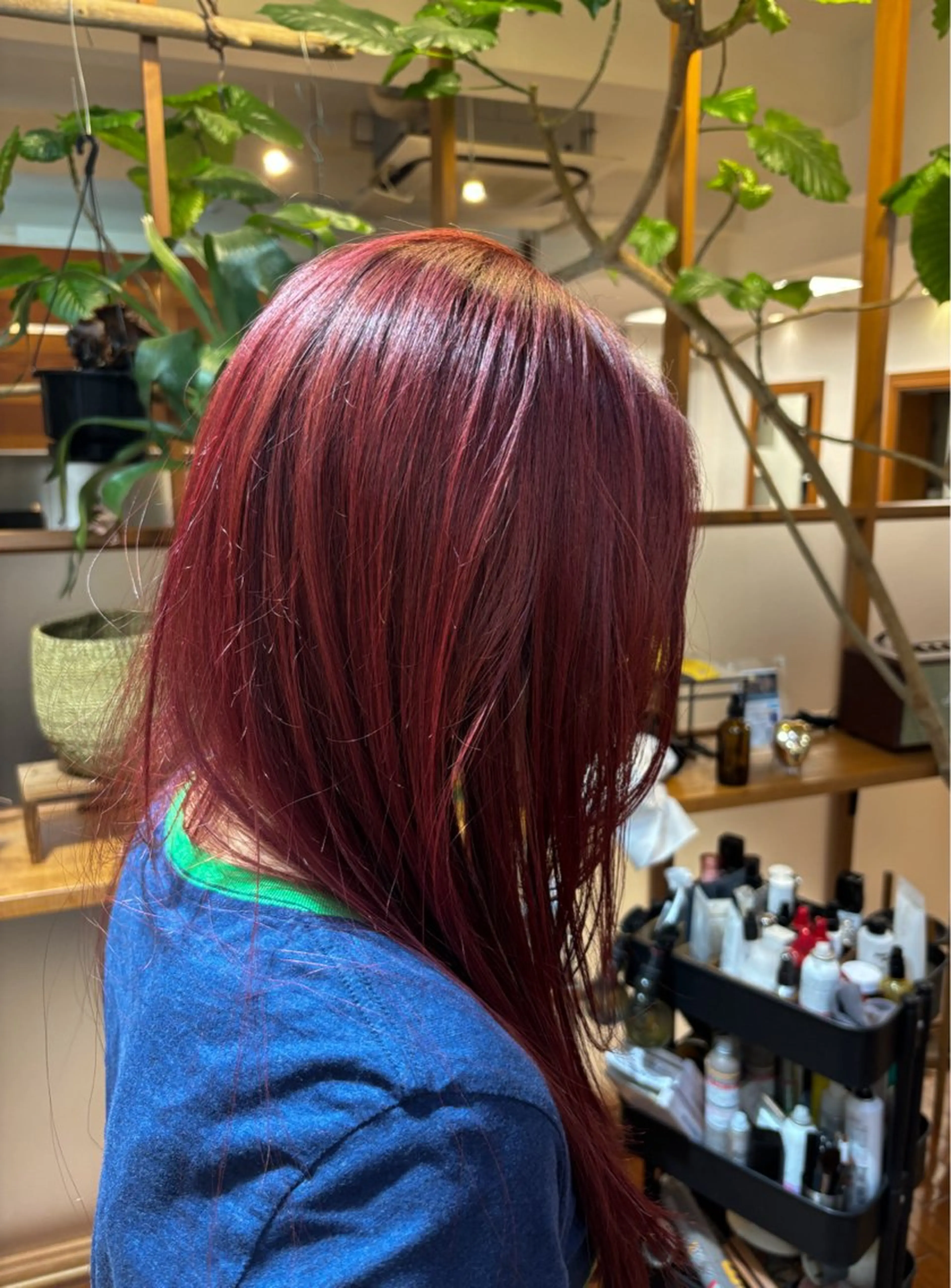 ロング カラー ブリーチ レッドカラー ヘアカラー 石渡洋平 /ボブカット🆗のヘアスタイル