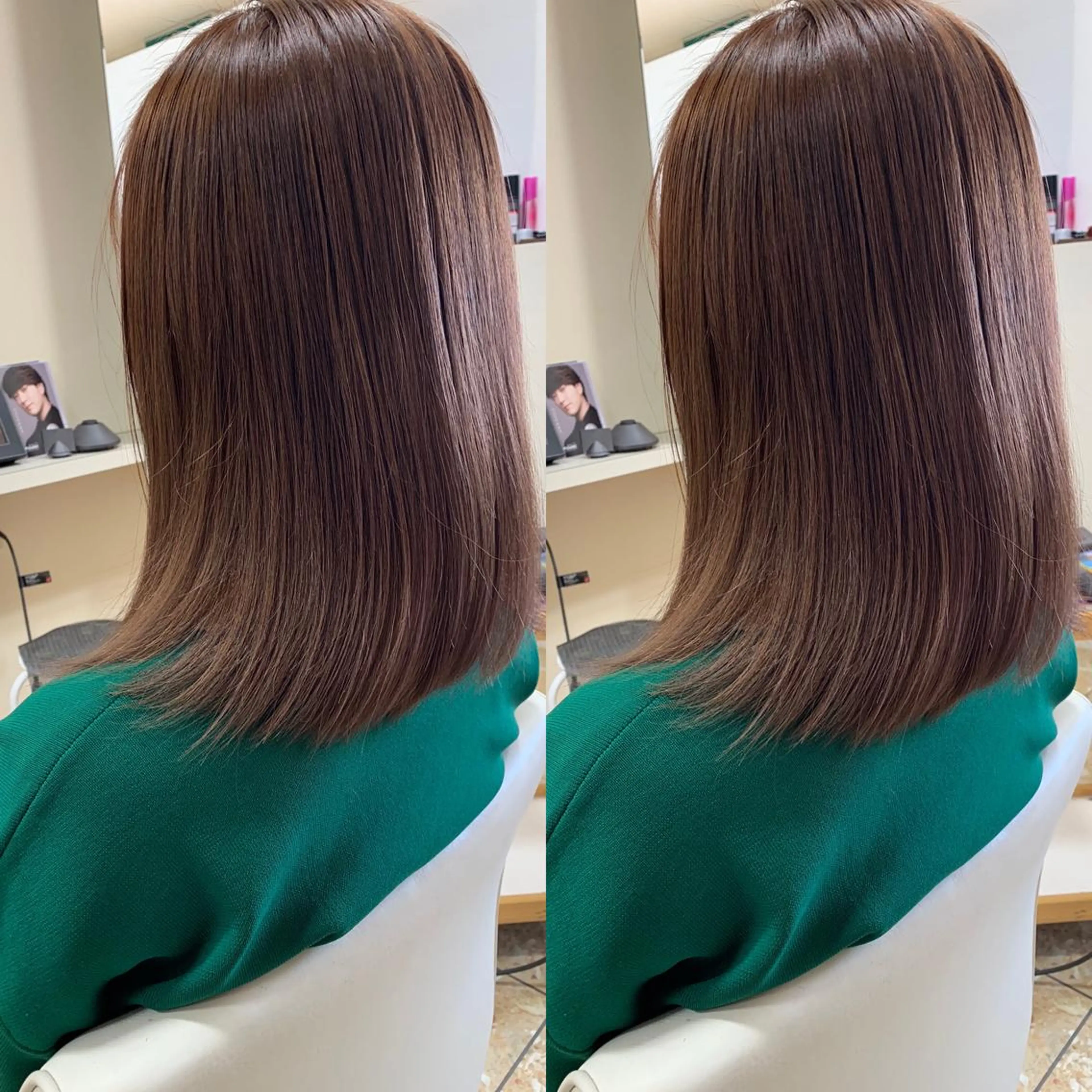 ミディアム カラー ベージュカラー ブラウンカラー ピンクカラー ピンクベージュ カット ヘアカラー ヘアーサロンaxia所属・上田 英樹のヘアスタイル