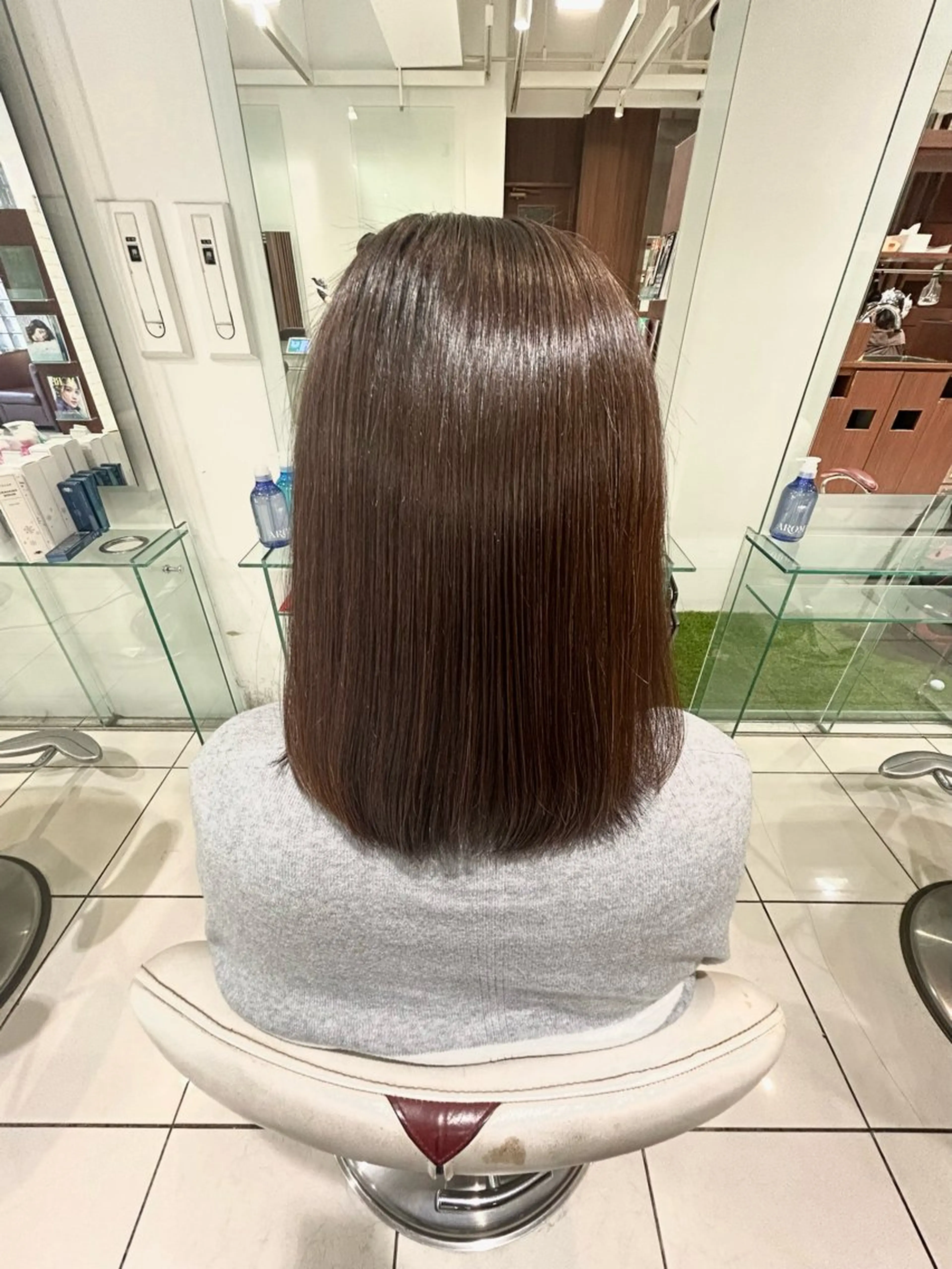 ミディアム 縮毛矯正 田邉 知樹のヘアスタイル