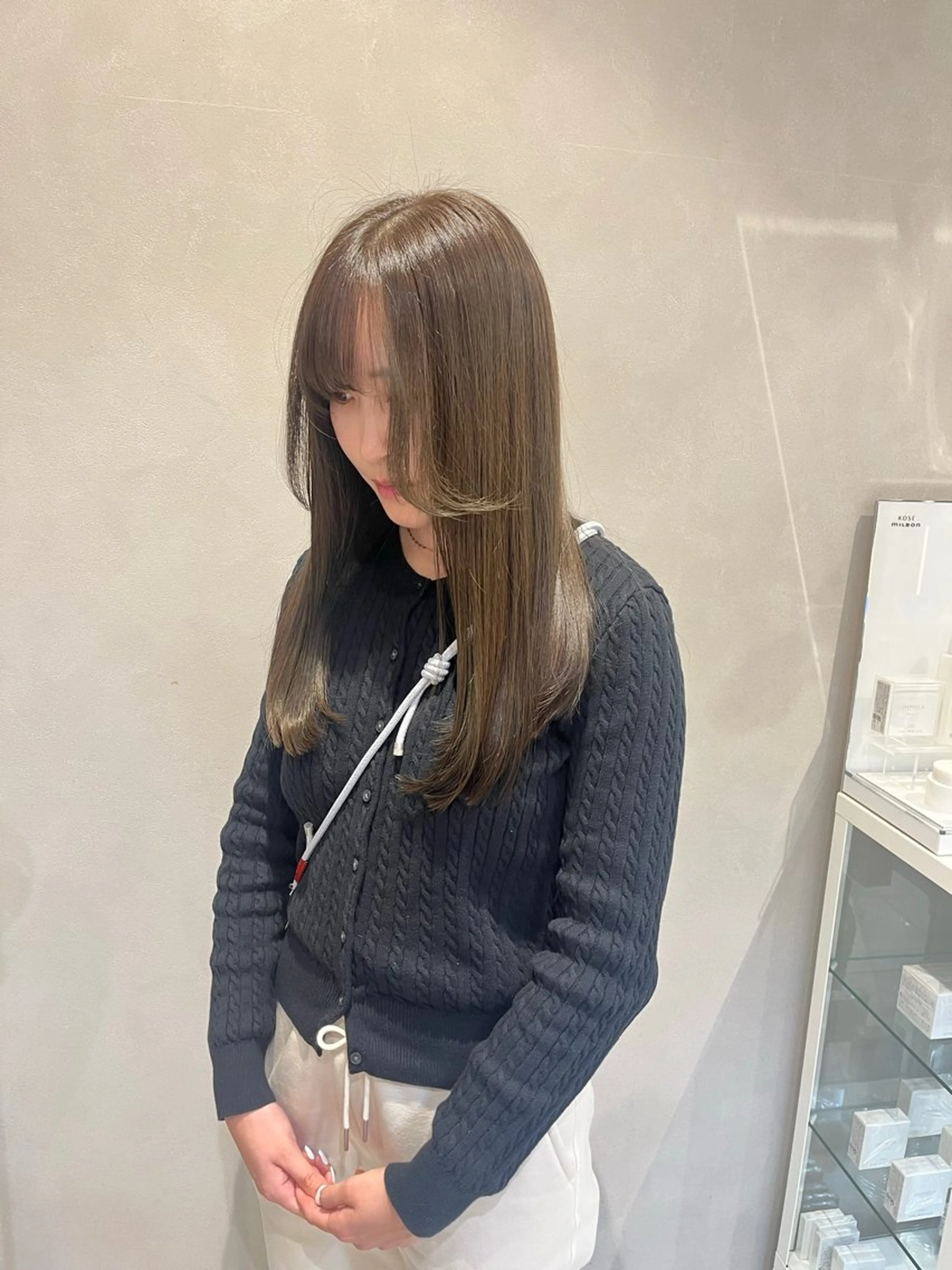 カラー ニュアンスパーマ 曲がる縮毛矯正　爲石のヘアスタイル