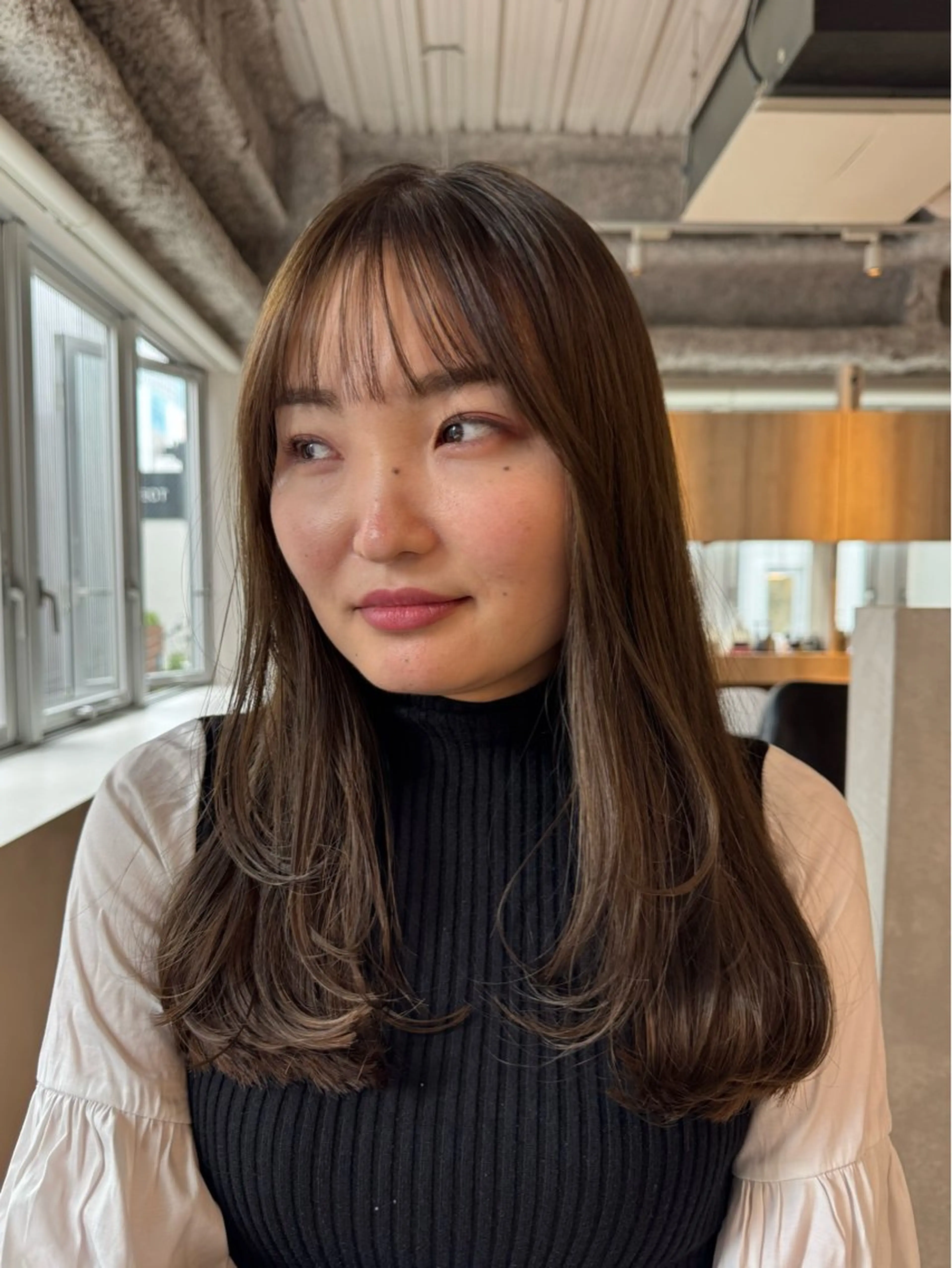 ロング 顔周りカット レイヤーカット カット MASHUchayamachi所属・まほ/レイヤーカット /透明感カラーのヘアスタイル