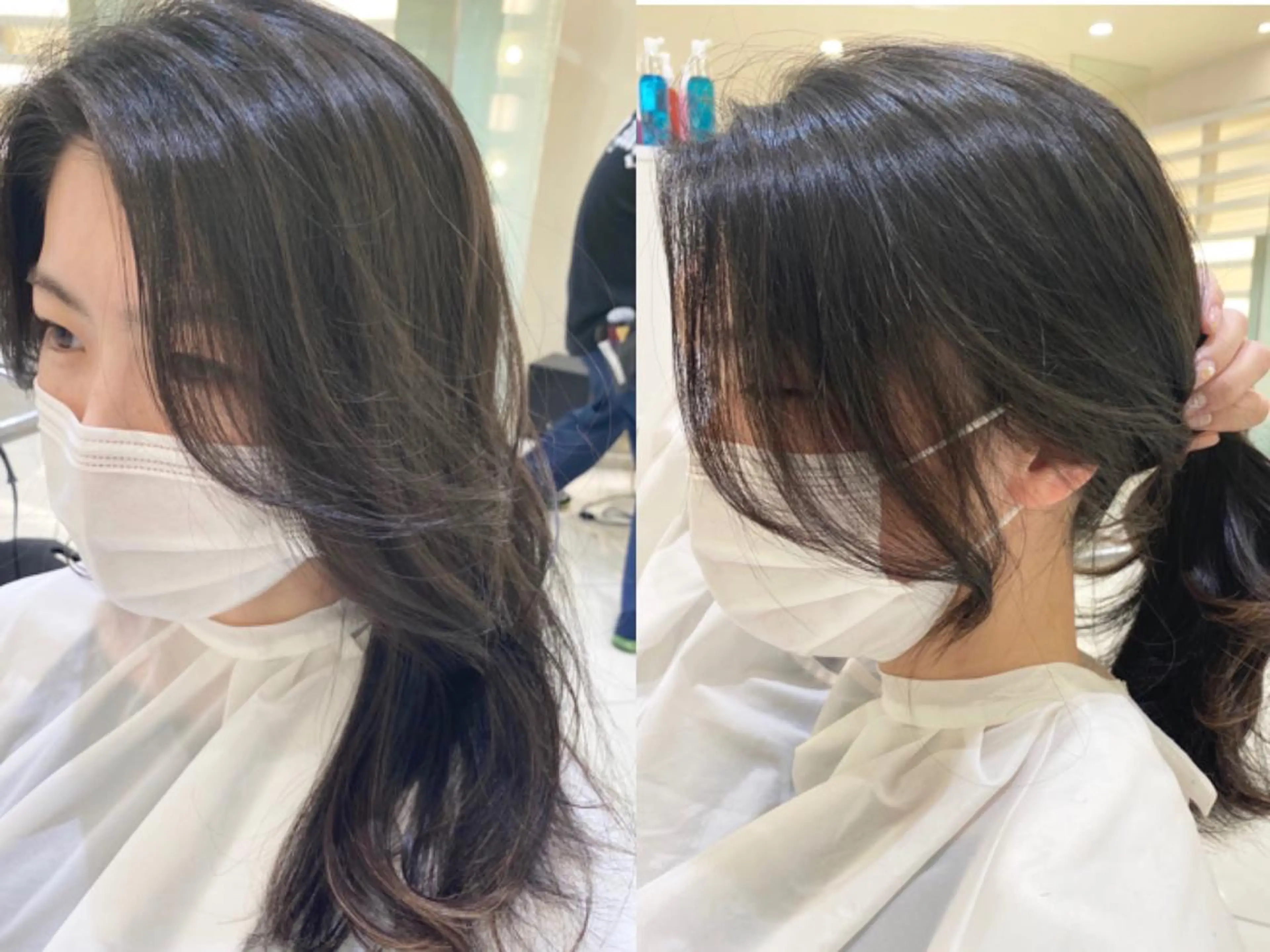 セミロング カラー パーマ ヘアアレンジ マツエク・マツパ 韓国風マツエク タンバルモリ ヨシンモリ 韓国風ヘア 💎耳ツボジュエリー ×銀座美容室💎のヘアスタイル