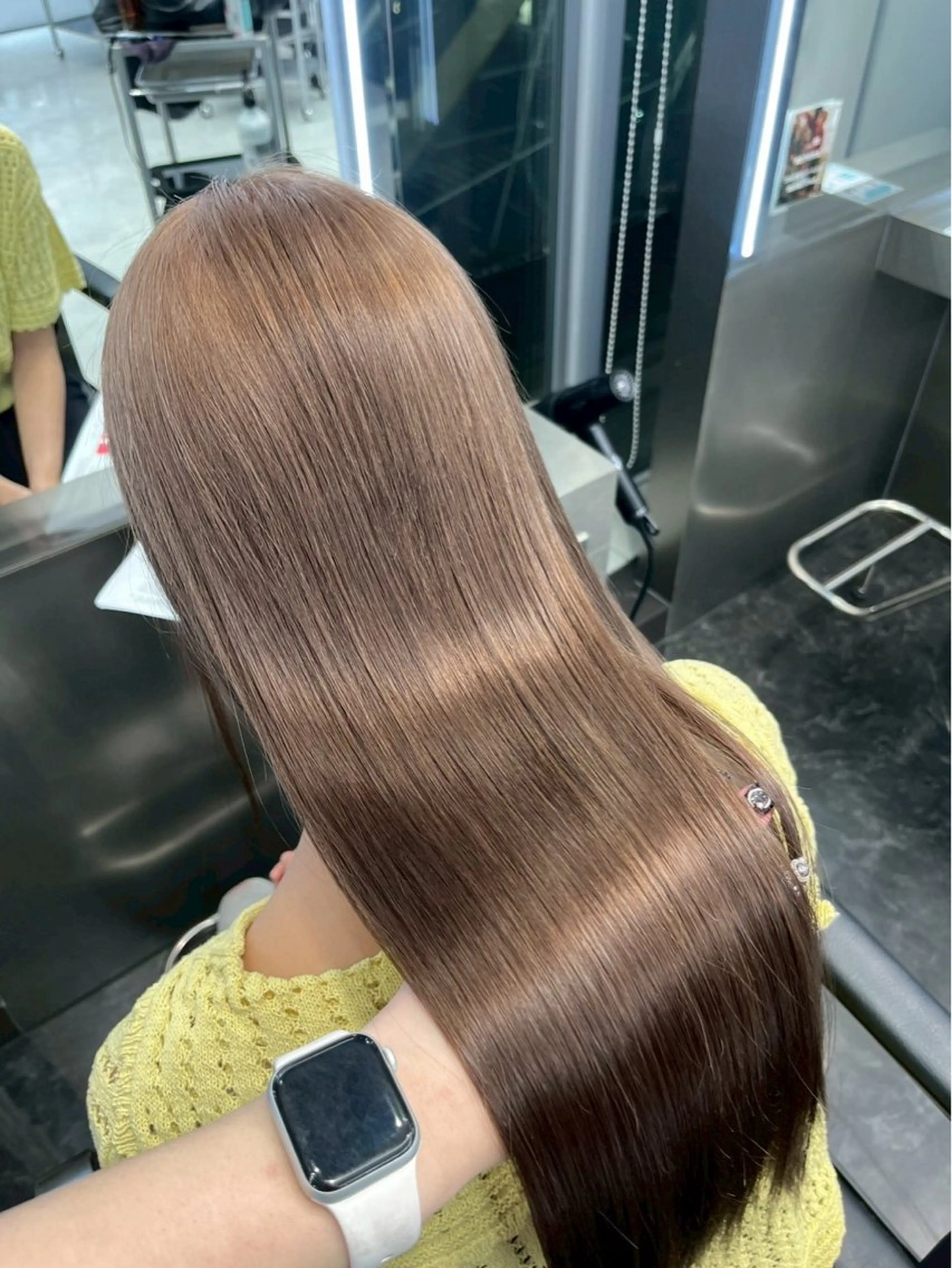 ロング カラー ヘアカラー トリートメント 栄🎡ピンクカラー 💕SAKURA💕のヘアスタイル