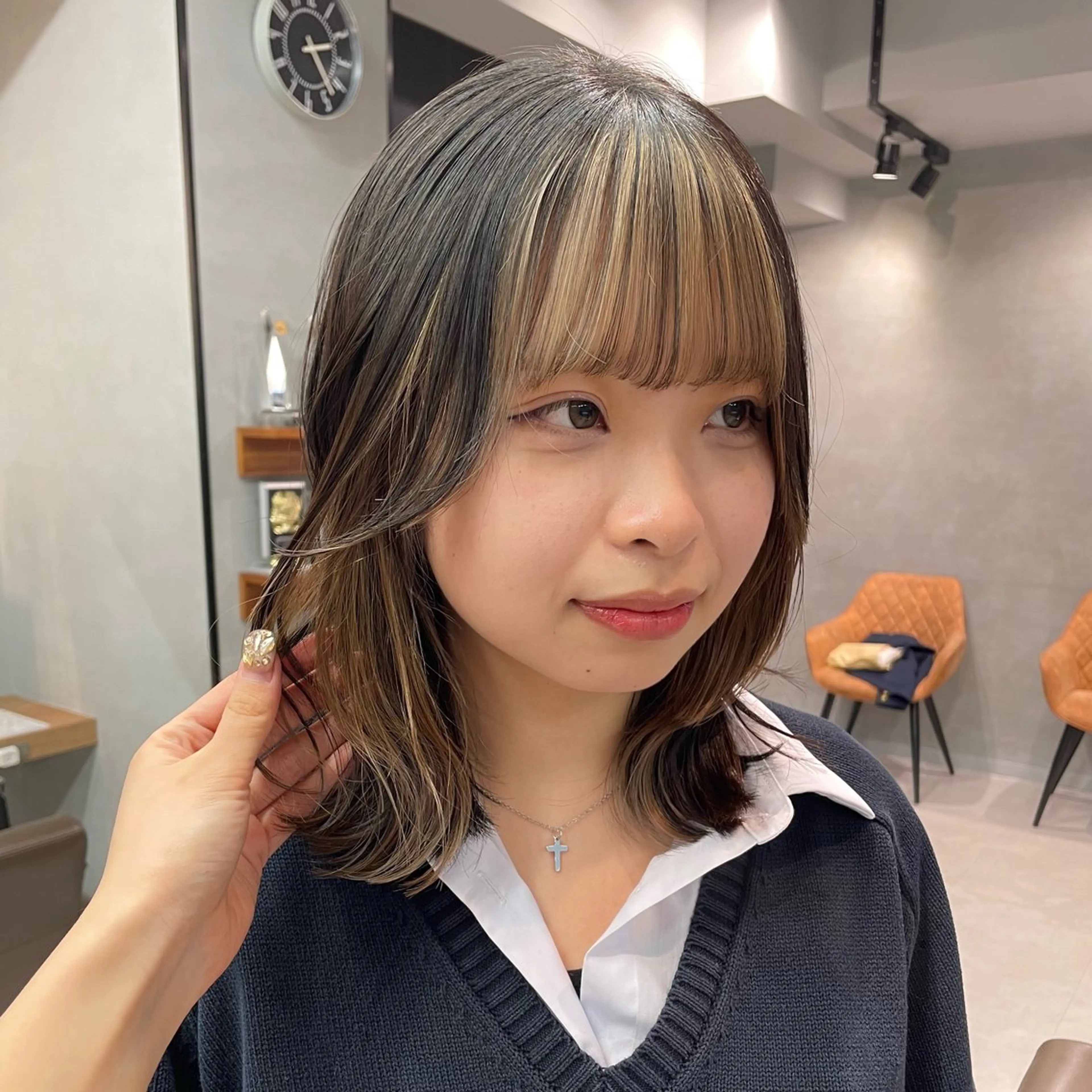 ミディアム カラー カット ヘアカラー ヘッドスパ ヘアセット 暖色カラー ❤️‍🔥REIRIのヘアスタイル