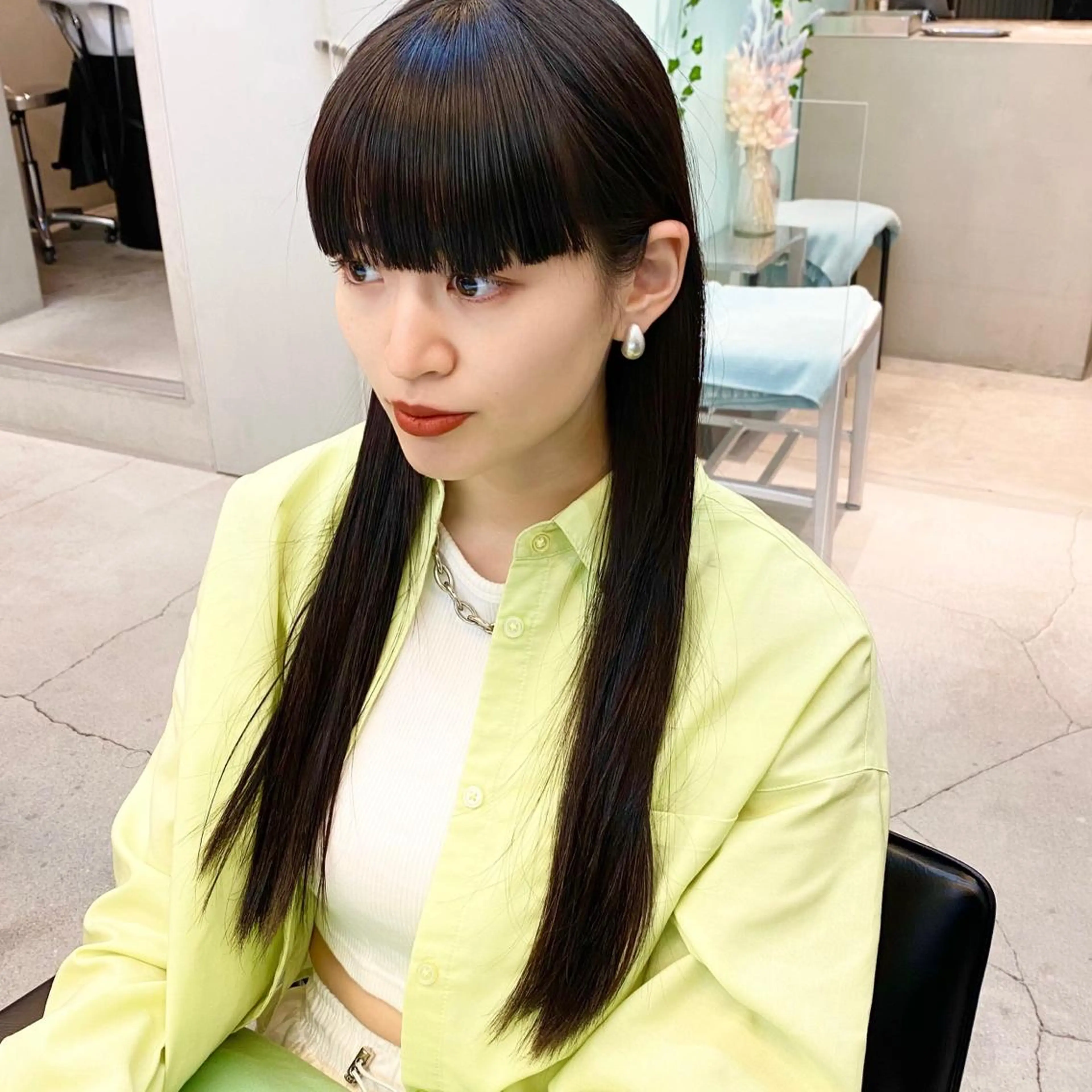 ロング パーマ ワイドバング 酸性ストレート ストレートパーマ カット 縮毛矯正 トリートメント ✨髪質改善職人✨ デザインカラー/若林のヘアスタイル