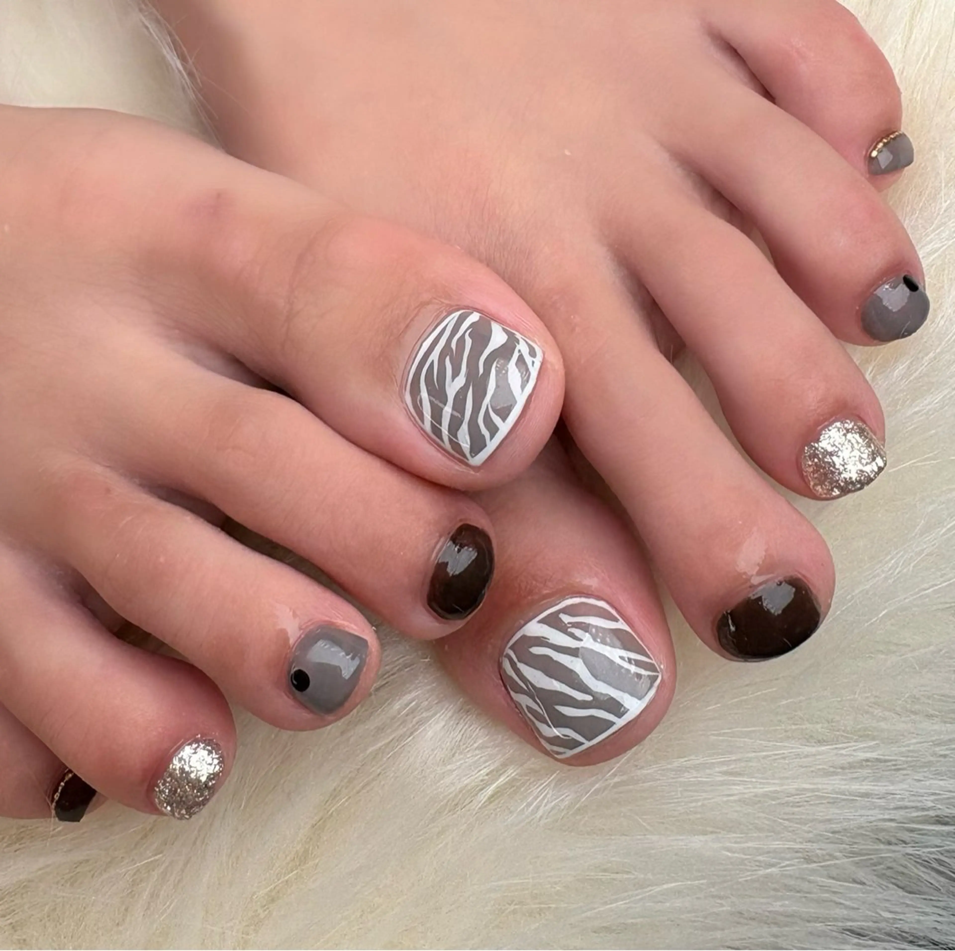 ネイル アニマル柄 フットネイル フットネイル Nail ameria megu所属・ameria meguのネイルデザイン