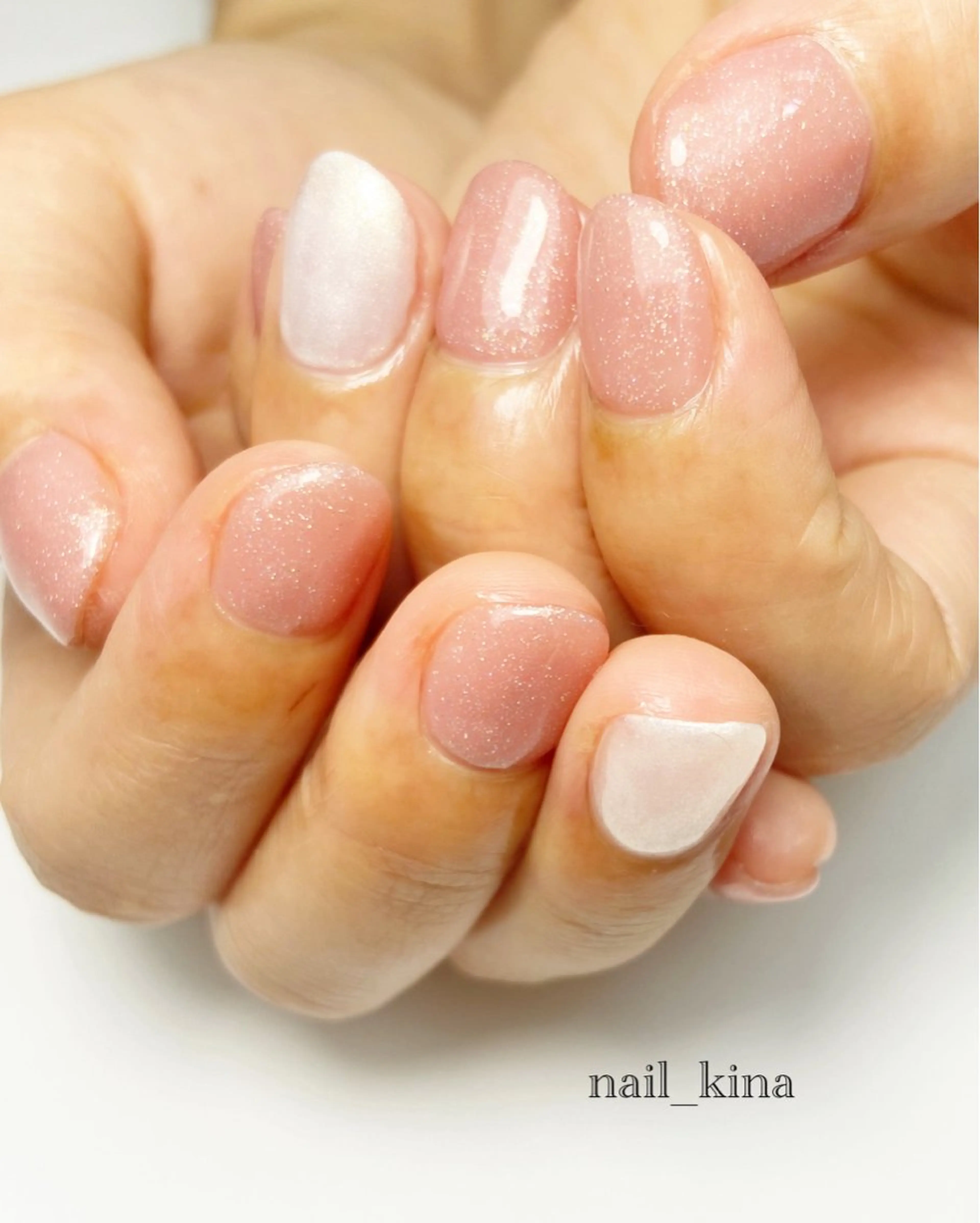 ネイル オフィスネイル ワンカラーネイル 春ネイル nail_ kinaのネイルデザイン