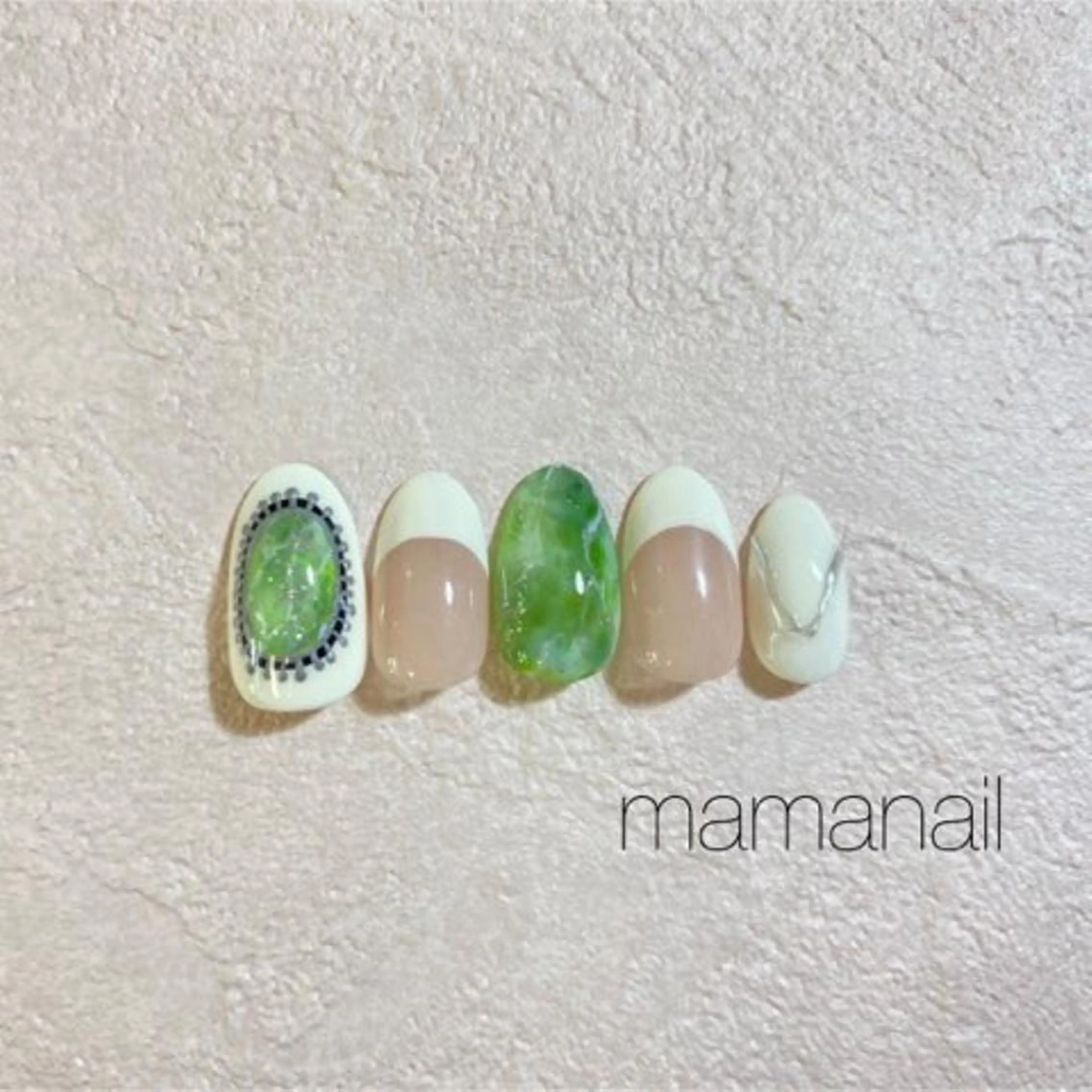 ネイル アートネイル ブルー ジェルネイル ネイルサロン mama nailのネイルデザイン