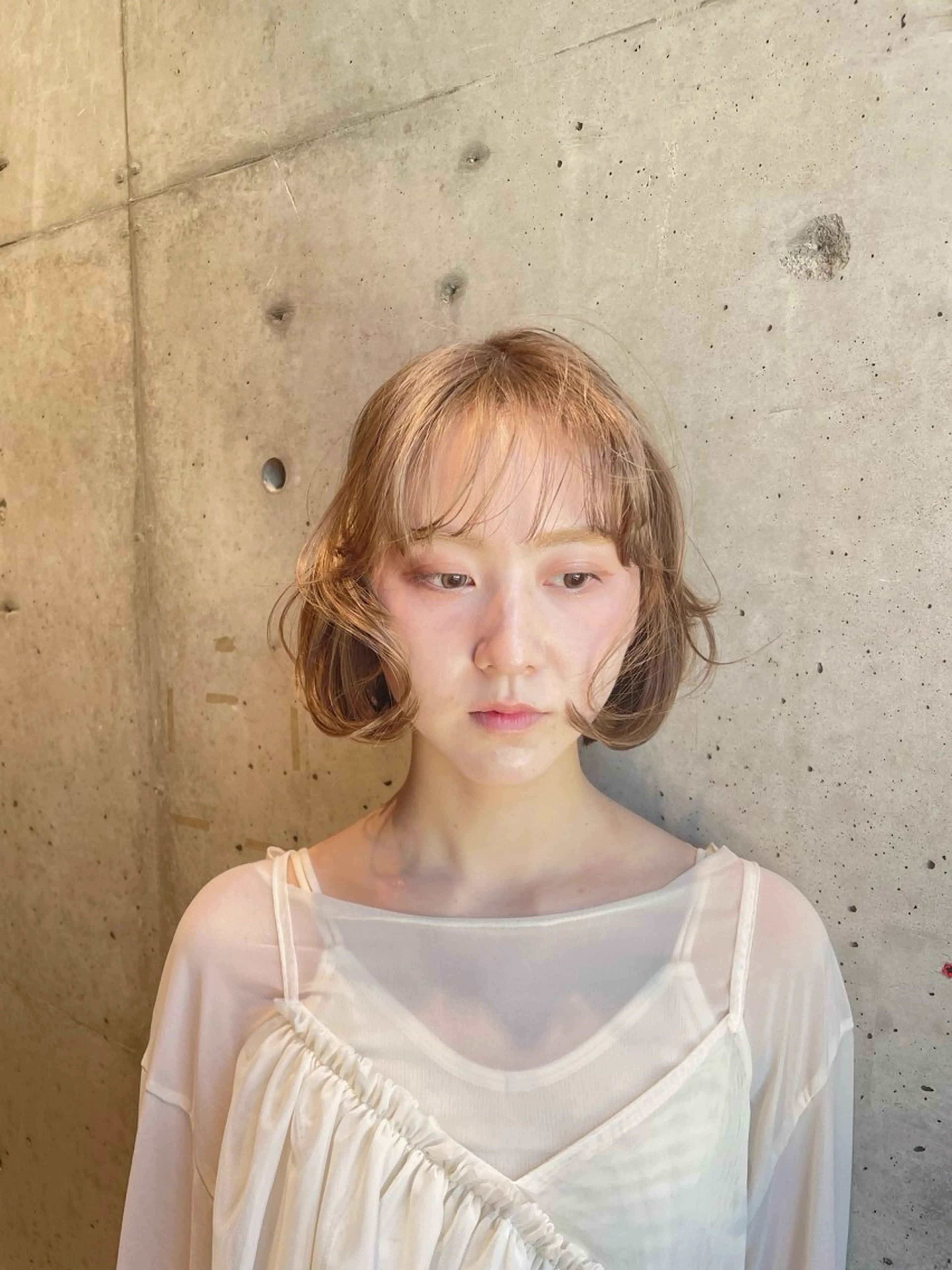 ミディアム カラー ブリーチ ハイトーンカラー IDEN AND TITY所属・ショートモデル募集 yukakoのヘアスタイル