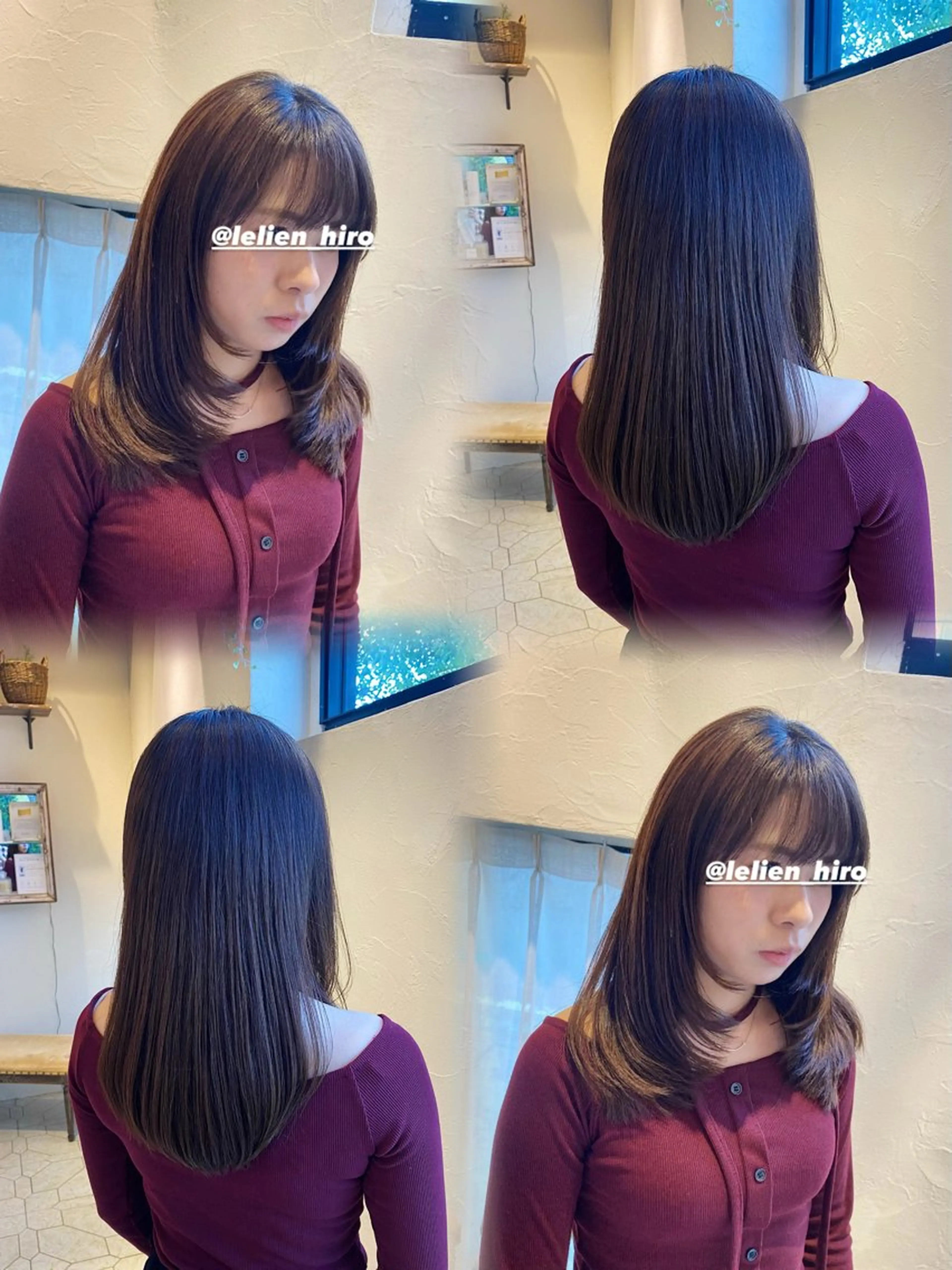 ミディアム カラー カット ヘアカラー 艶カラー/ 縮毛矯正 /   タキダのヘアスタイル