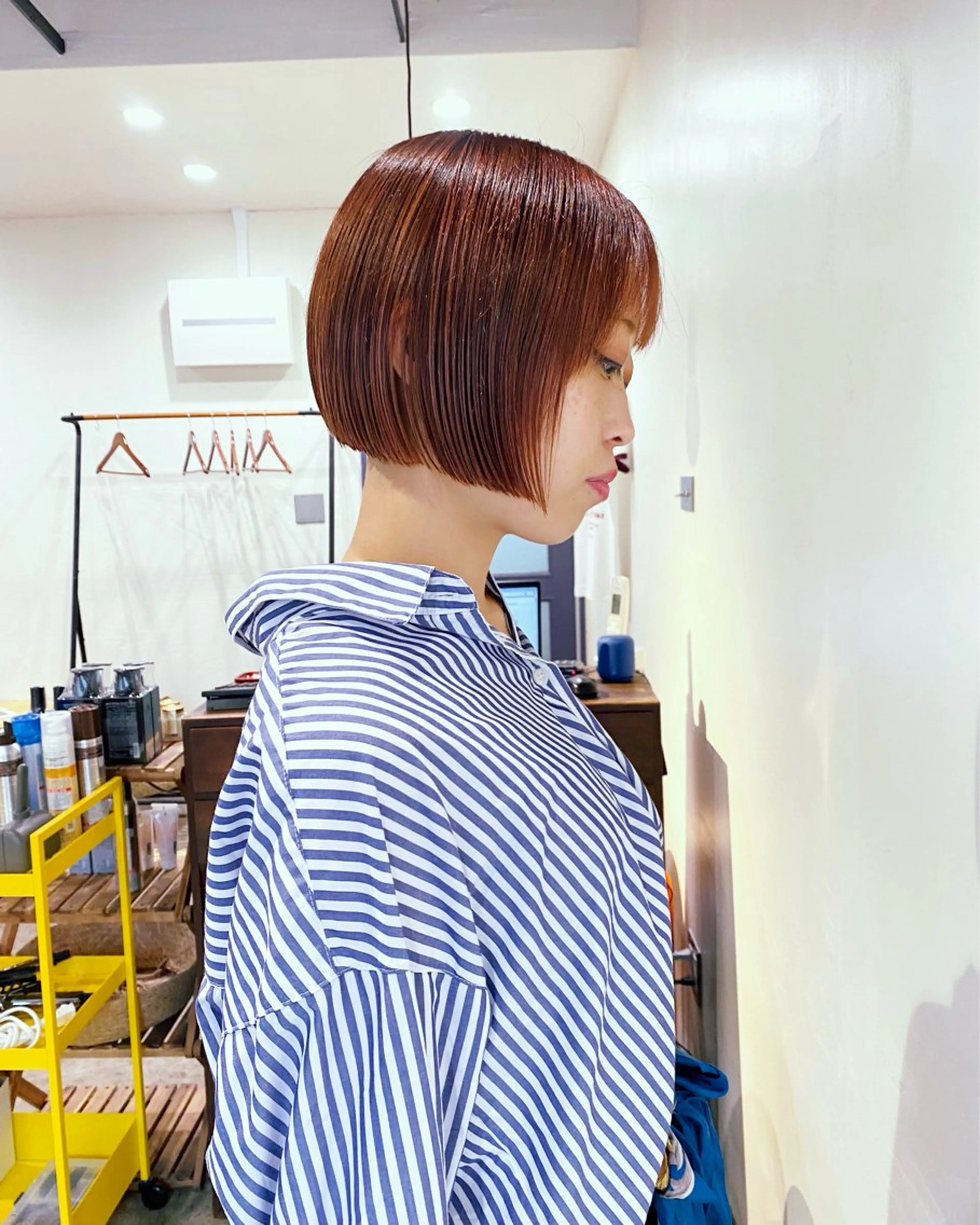 ショート カラー ブリーチ ブラウンカラー ハイライトカラー ボブ ハイライト カット ヘアカラー トリートメント 板谷みさき /艶ボブ/藤沢美容室のヘアスタイル