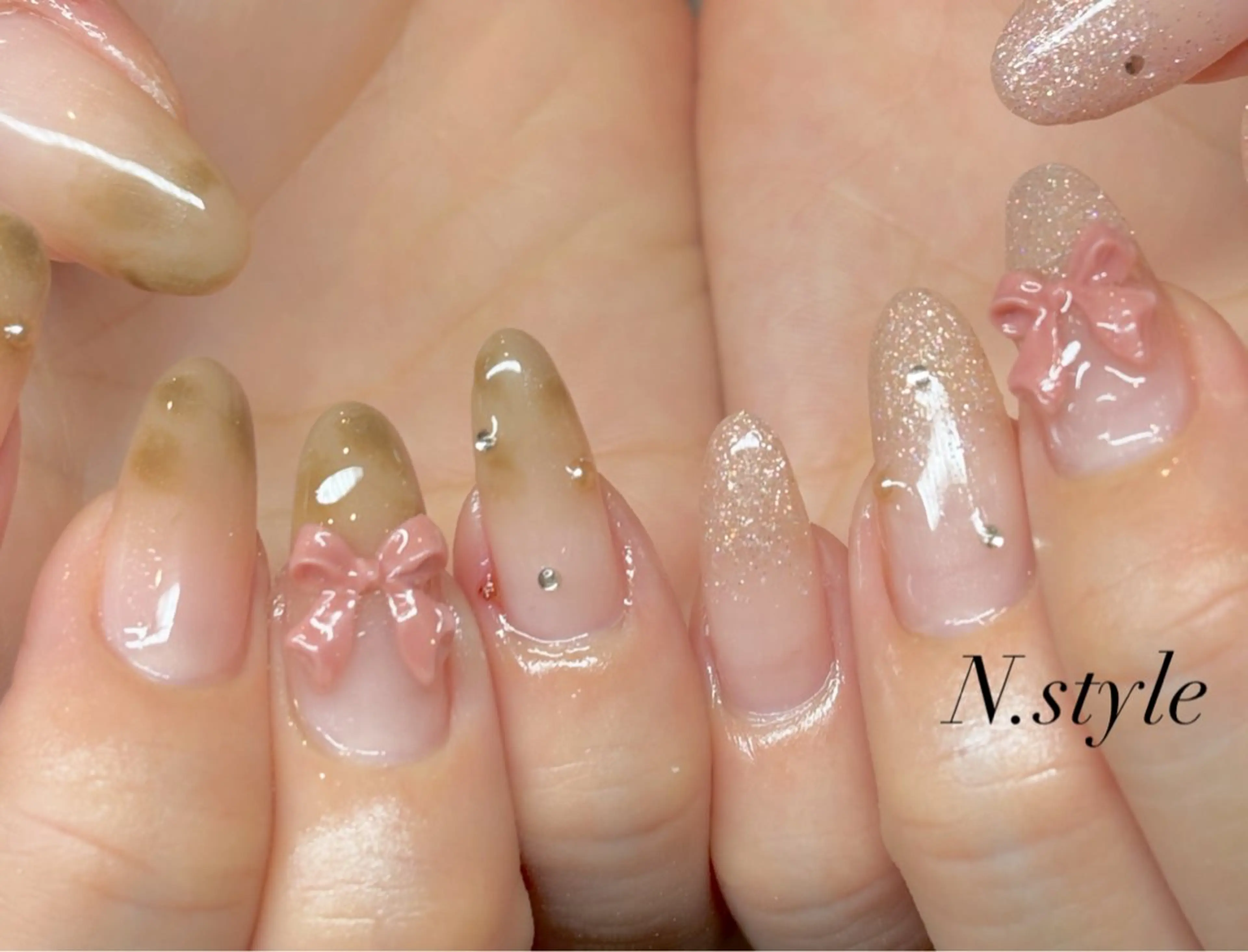 ネイル 長さ出し 持ち込み 春ネイル ハンドネイル N.style所属・Ｎ. styleのネイルデザイン