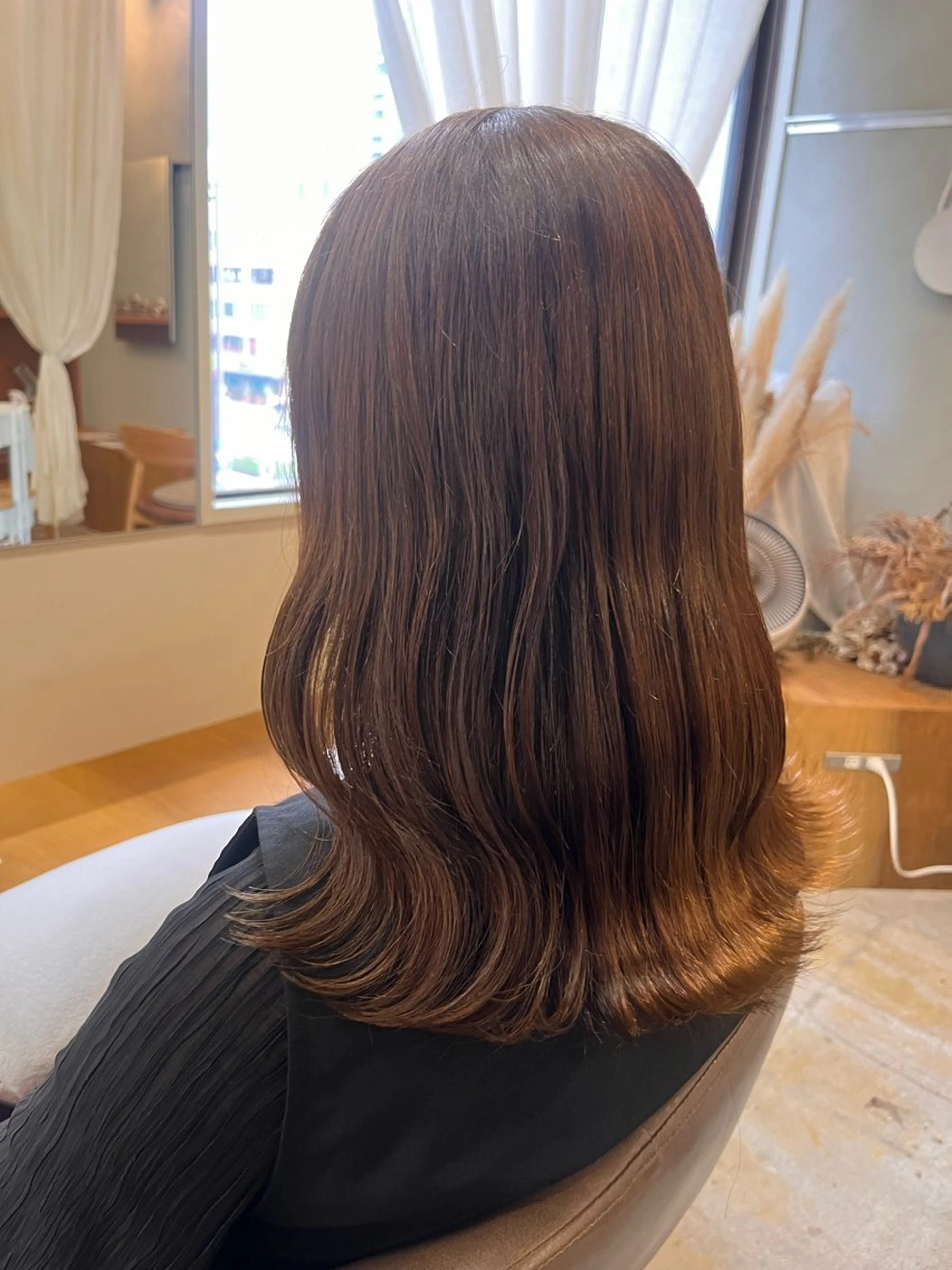 セミロング カラー ブラウンカラー 暖色カラー／ ヘアセット🌛櫻井舞のヘアスタイル