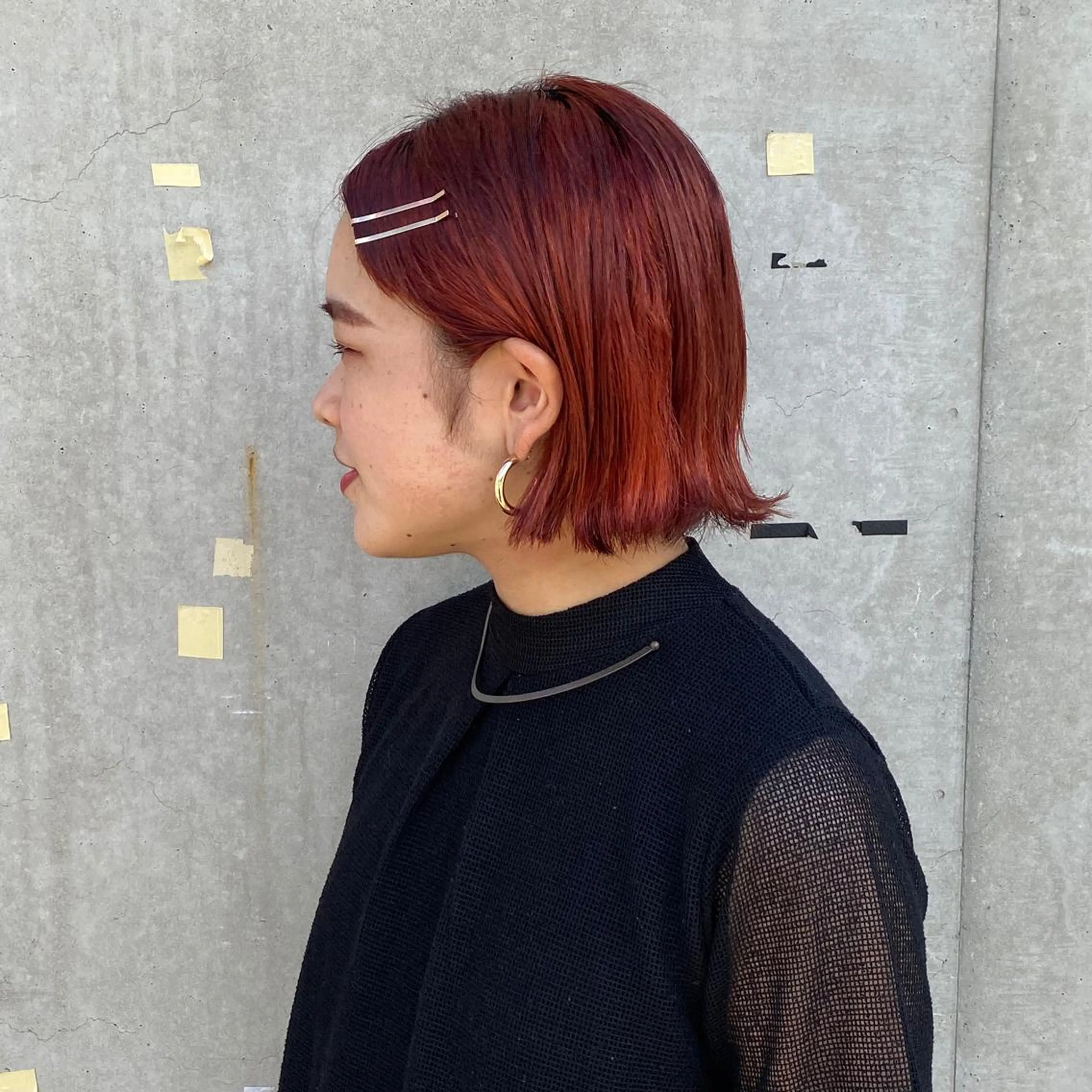 カラー オレンジ レッドカラー hair room caro所属・くぎた とわのヘアスタイル