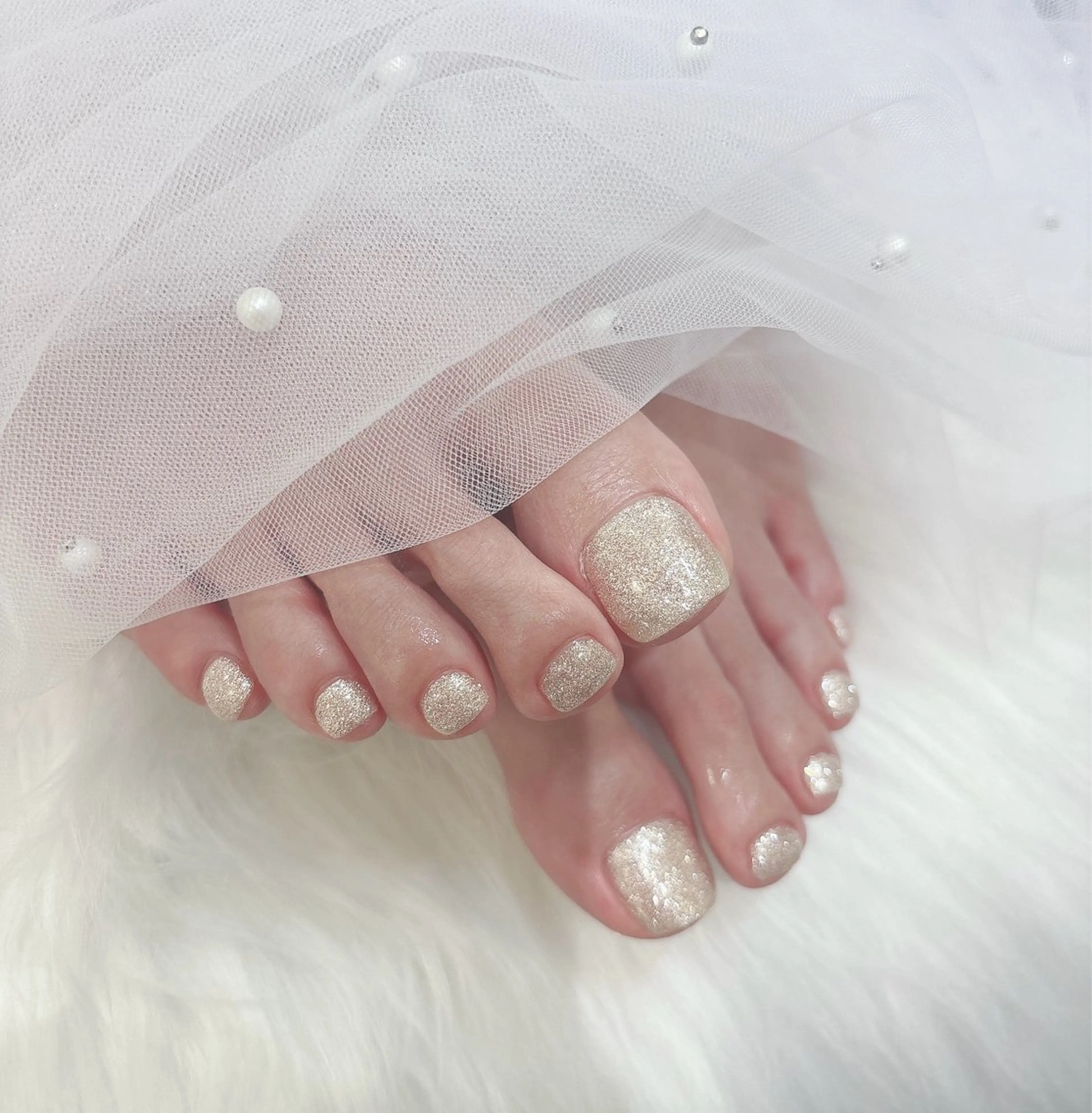 ネイル フットネイル キラキラネイル aba nail ♡ akuaのネイルデザイン