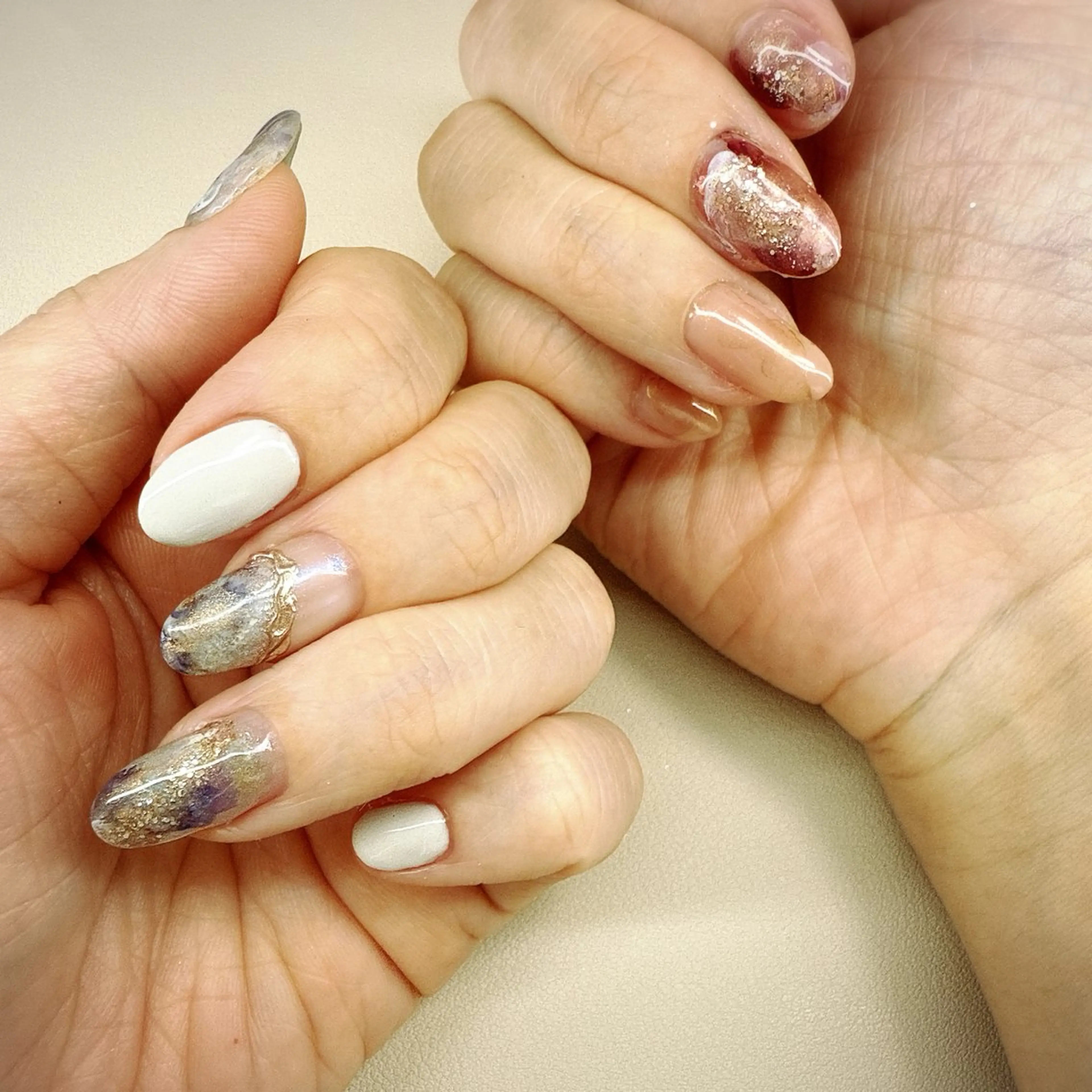 ネイル ニュアンスネイル ハンドネイル flan ゆいのネイルデザイン