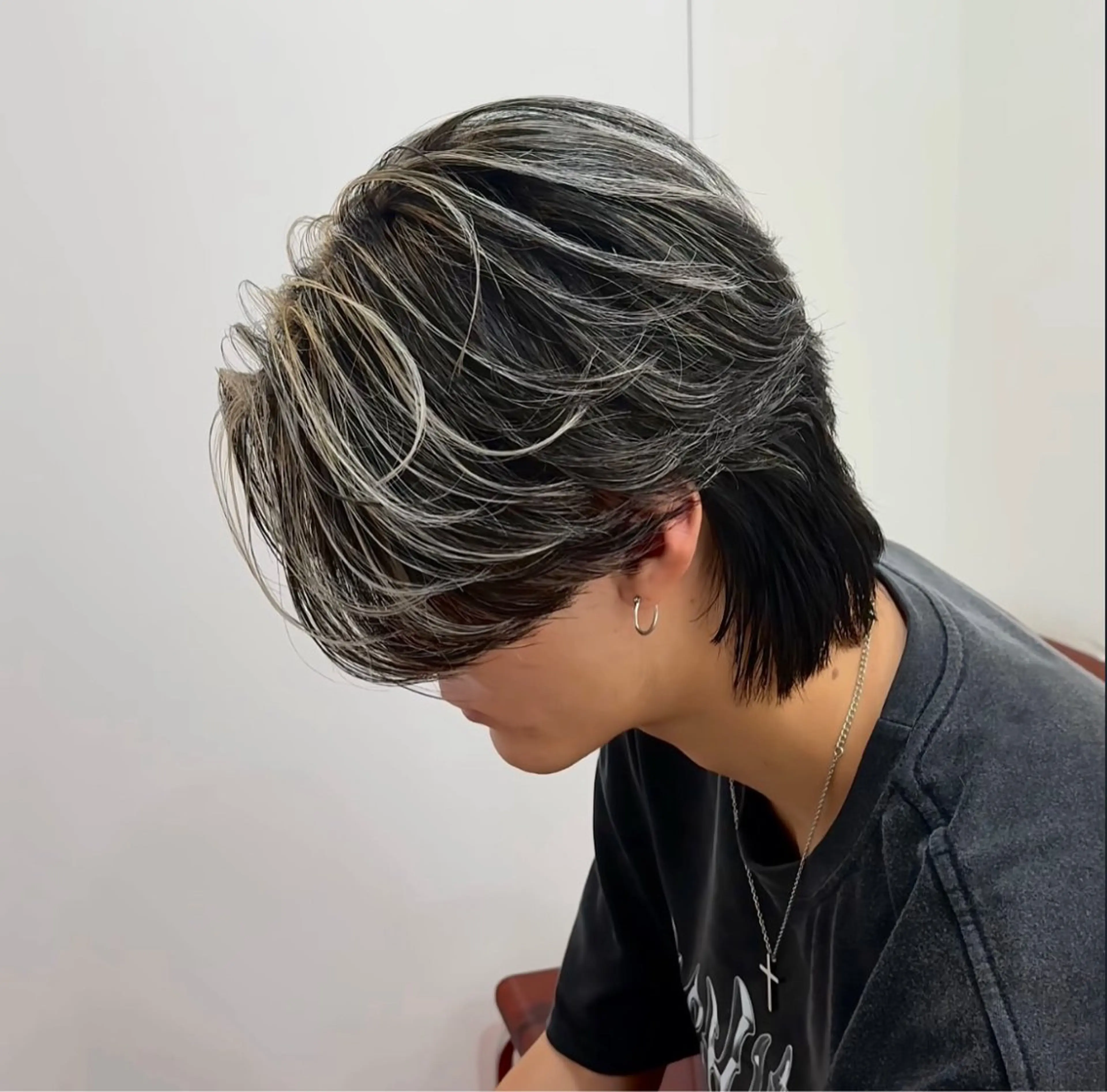 メンズ メンズハイライト メンズメッシュ カット ヘアカラー 白髪ぼかしメッシュ/ 大人メッシュ/ゆうとのヘアスタイル