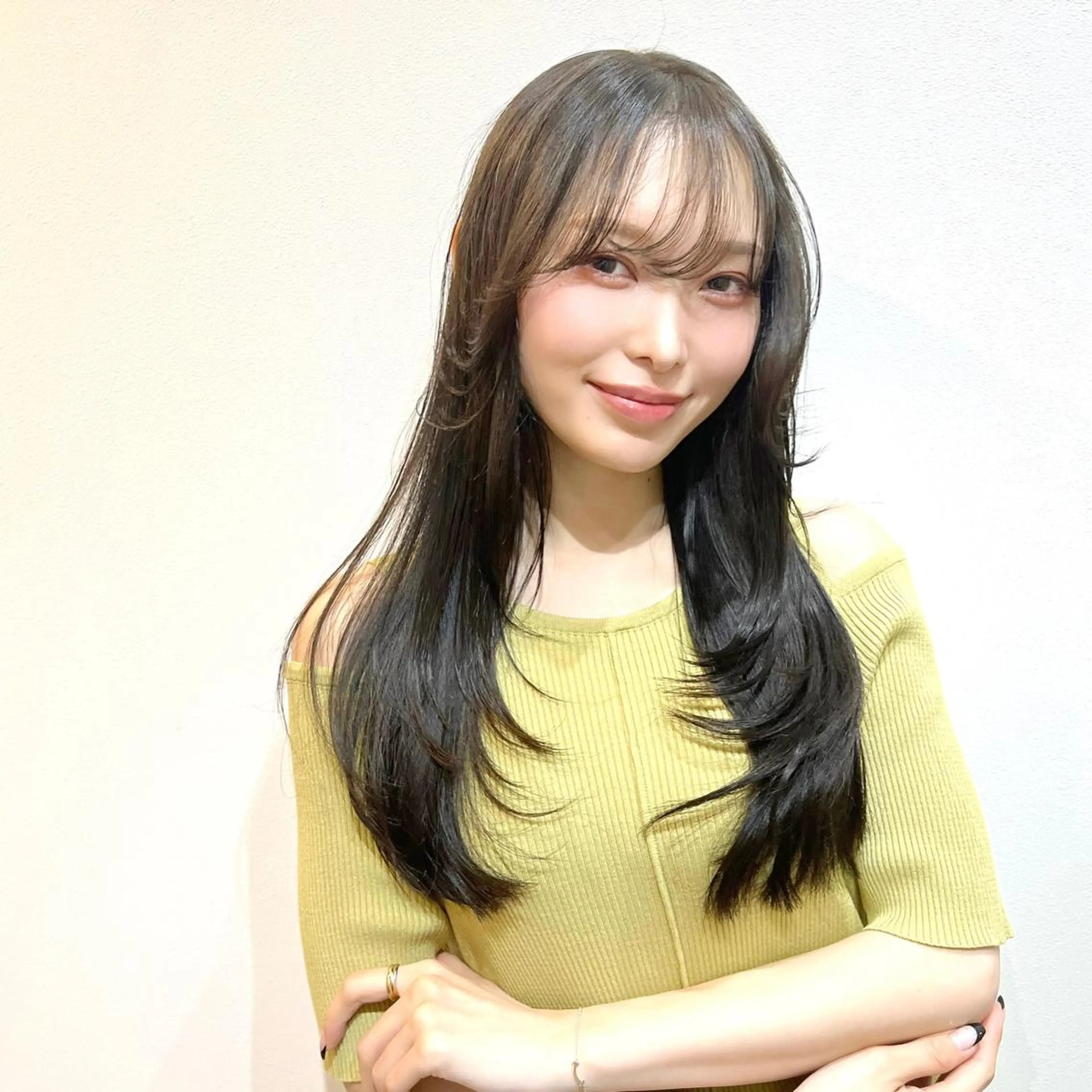 セミロング カラー ヘアアレンジ 韓国風ヘア レイヤーカット 顔まわり職人🇰🇷 韓国ヘア/KAITOのヘアスタイル
