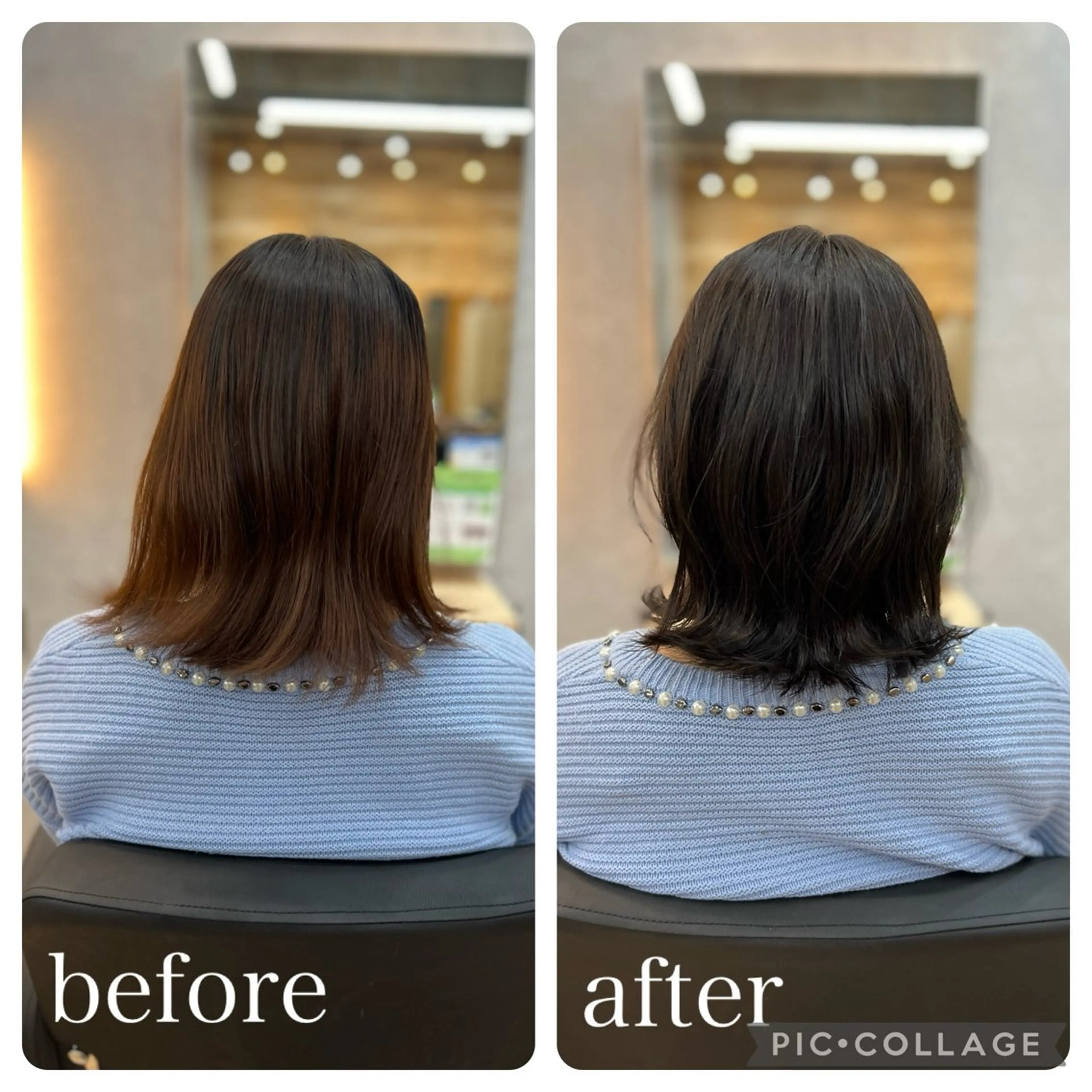 セミロング カット ヘアカラー トリートメント Aguhair milo森山知幸のヘアスタイル