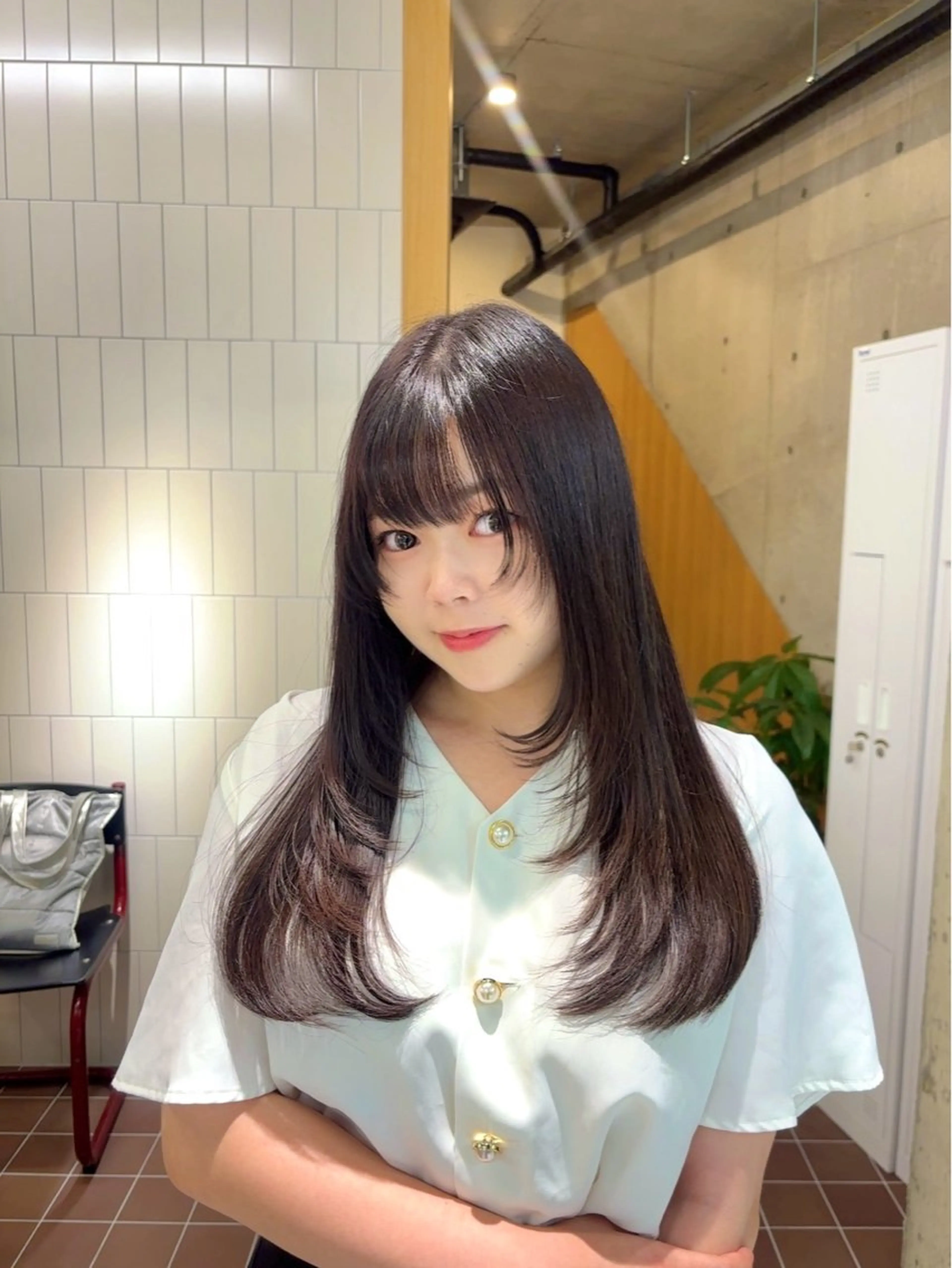 ロング カット 縮毛矯正 nagi所属・透明感／髪質改善 ／ 千種／りかのヘアスタイル