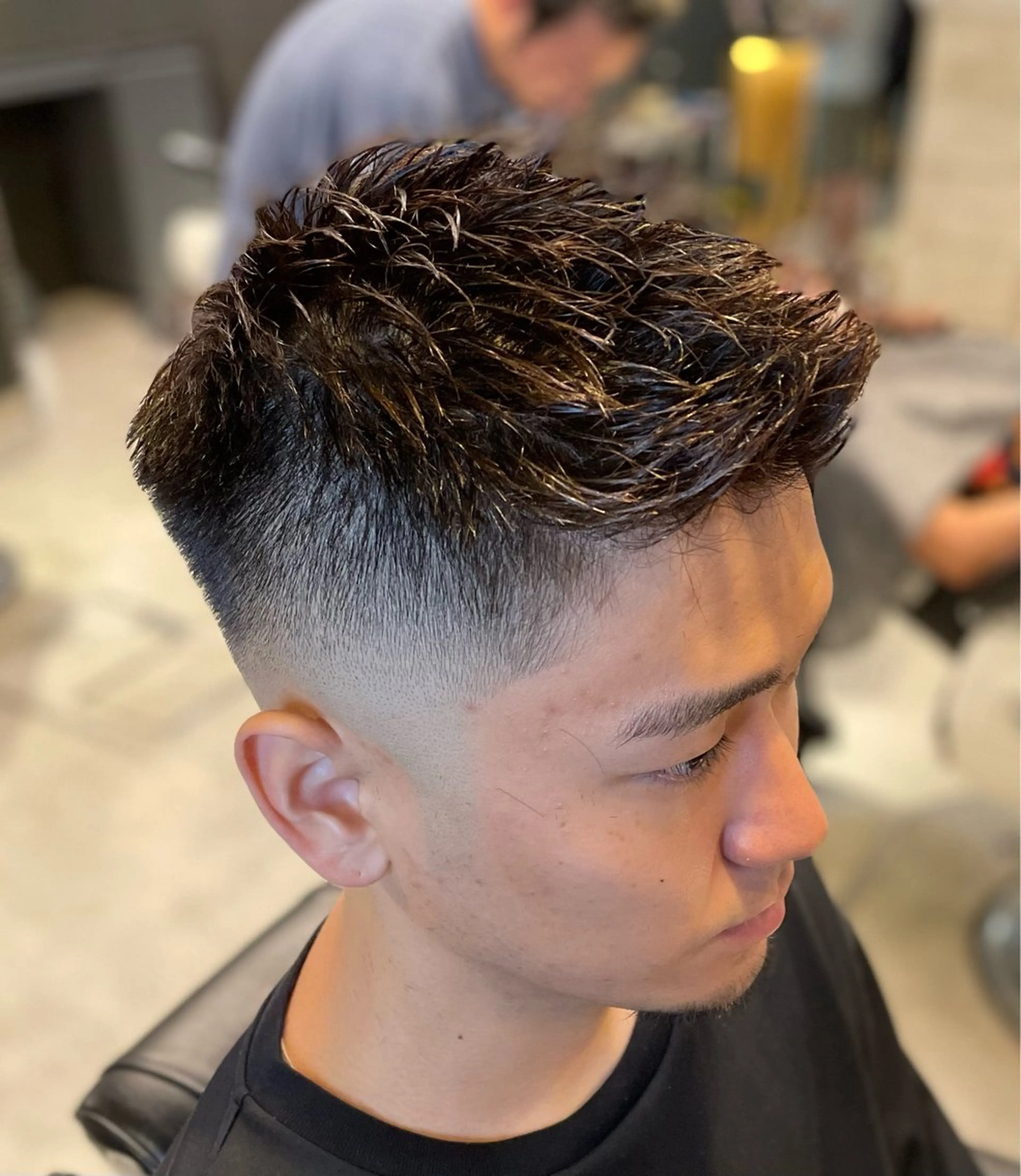 ショート パーマ メンズ FRANK’S BARBER&BEER CLUB 日比谷店所属・TAKU /フェード/パーマのヘアスタイル