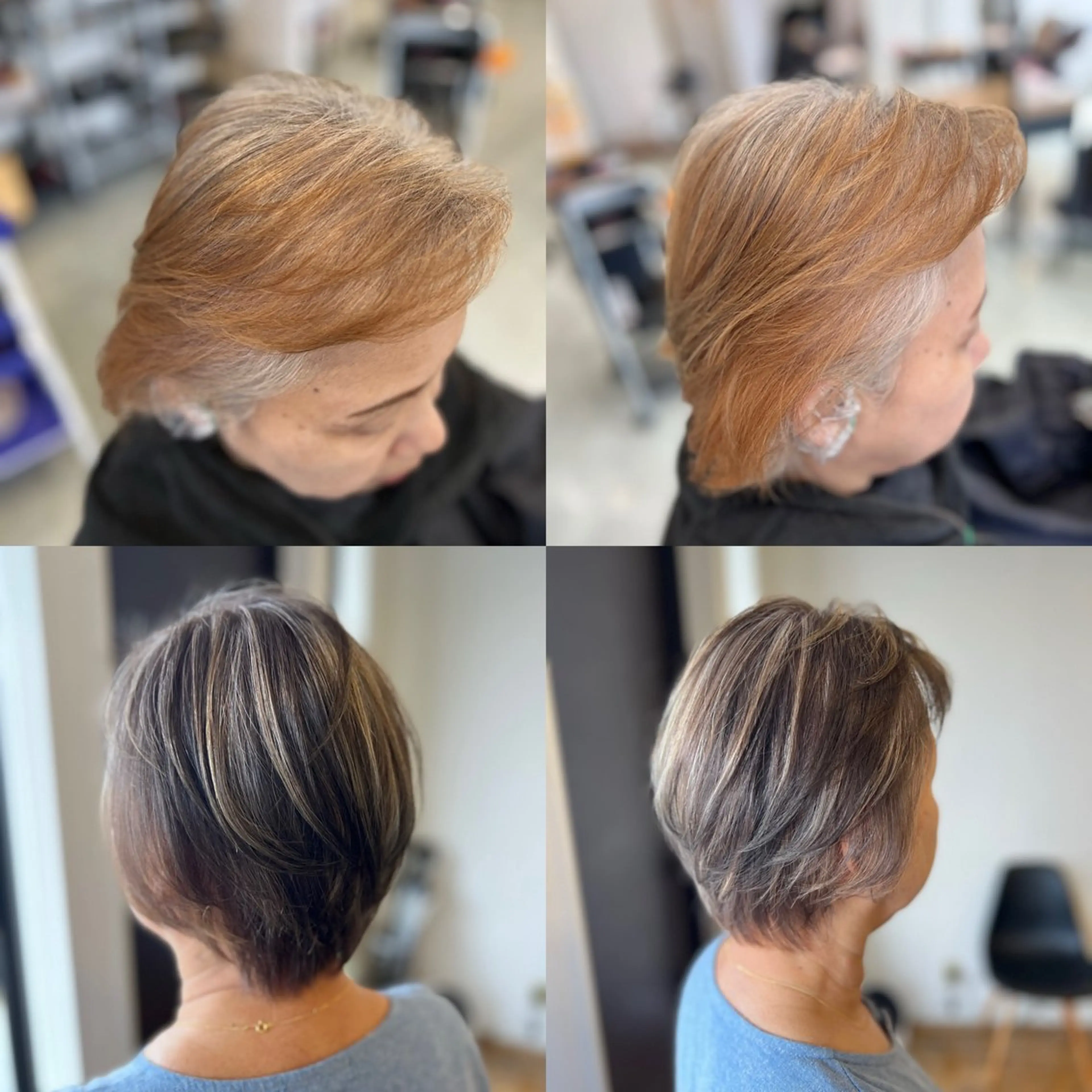 ショート ハイライト Aile所属・酸性ストレート／カラ ー/山下高明のヘアスタイル