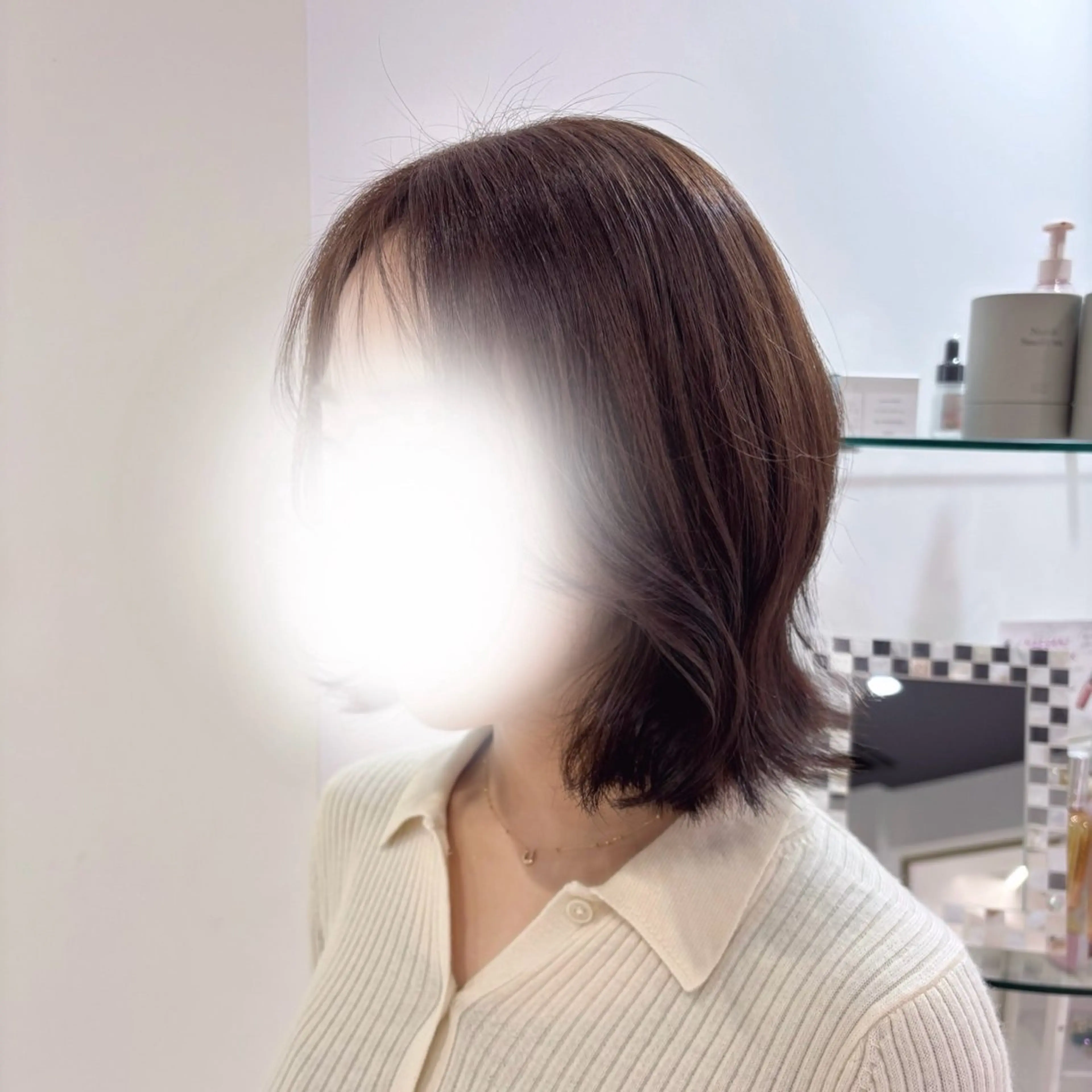 ミディアム カラー ブリーチ ブリーチなしカラー AYU/ハイトーンカ ラー/ヘアアレンジのヘアスタイル