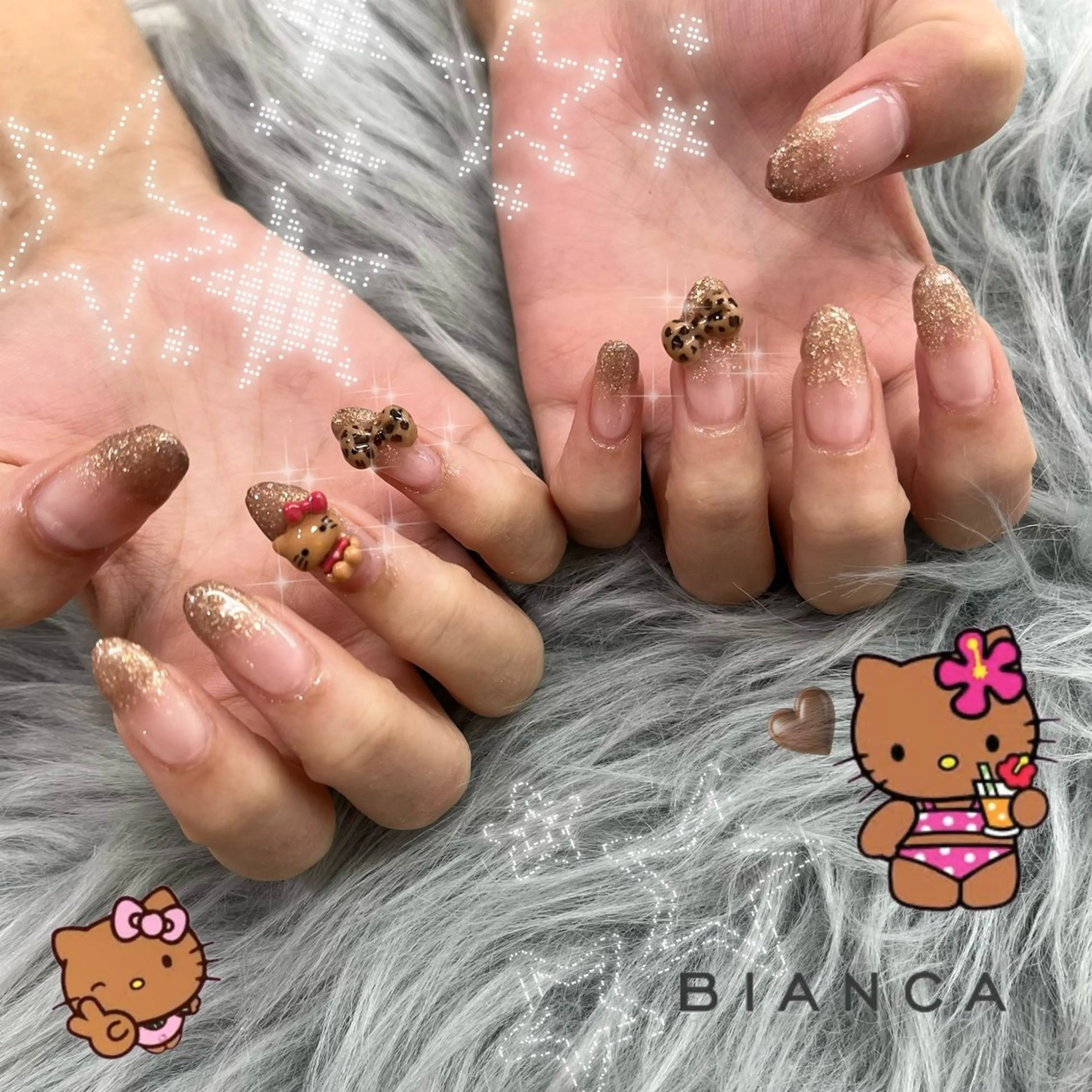 ネイル 持ち込み ハンドネイル Bianca 横関 野々香.｡.:*☆のネイルデザイン