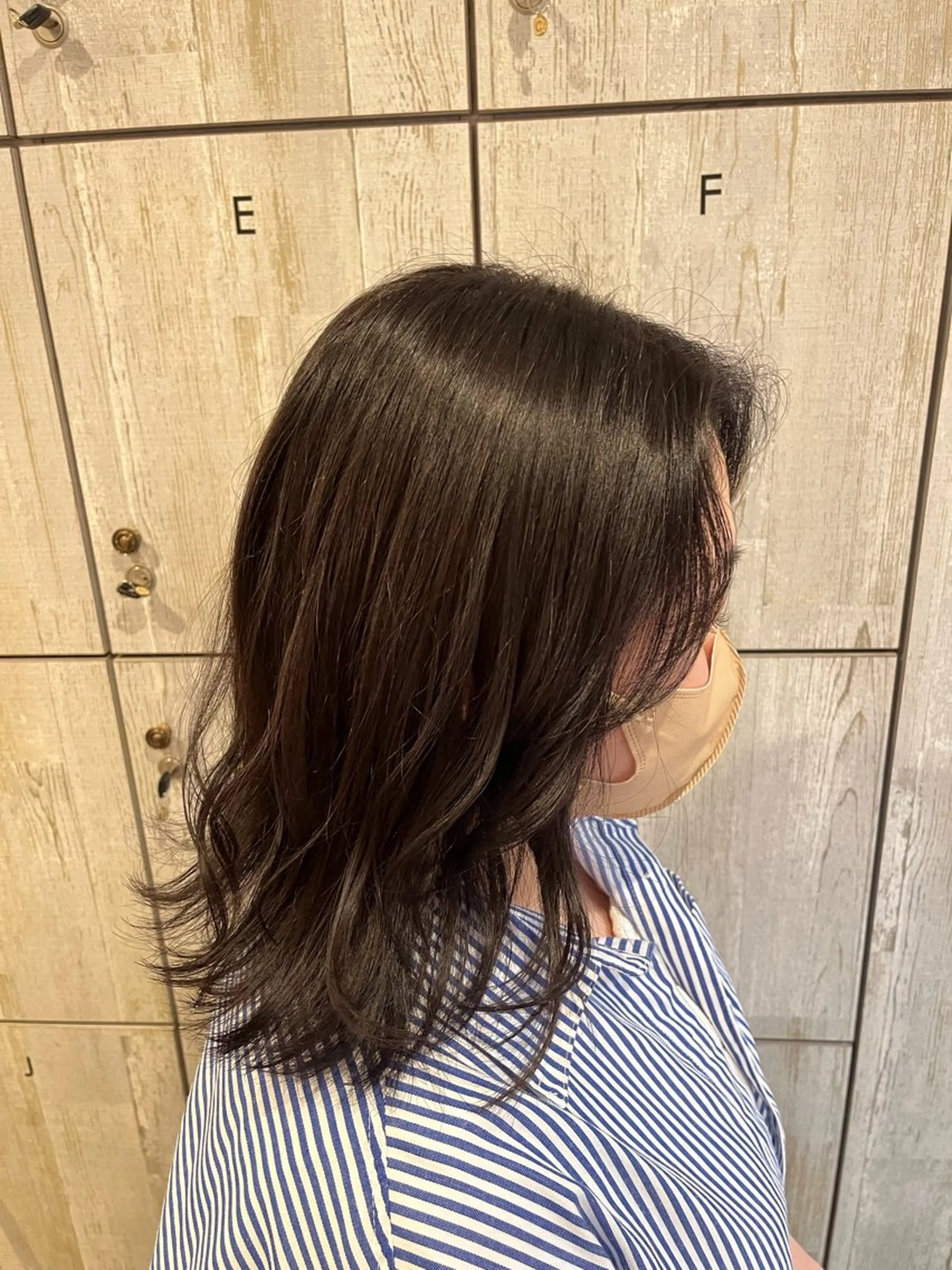 セミロング カラー ヘアアレンジ アッシュ アッシュブラウン ブラウンカラー .5 by SOLEIL藤沢店のヘアスタイル