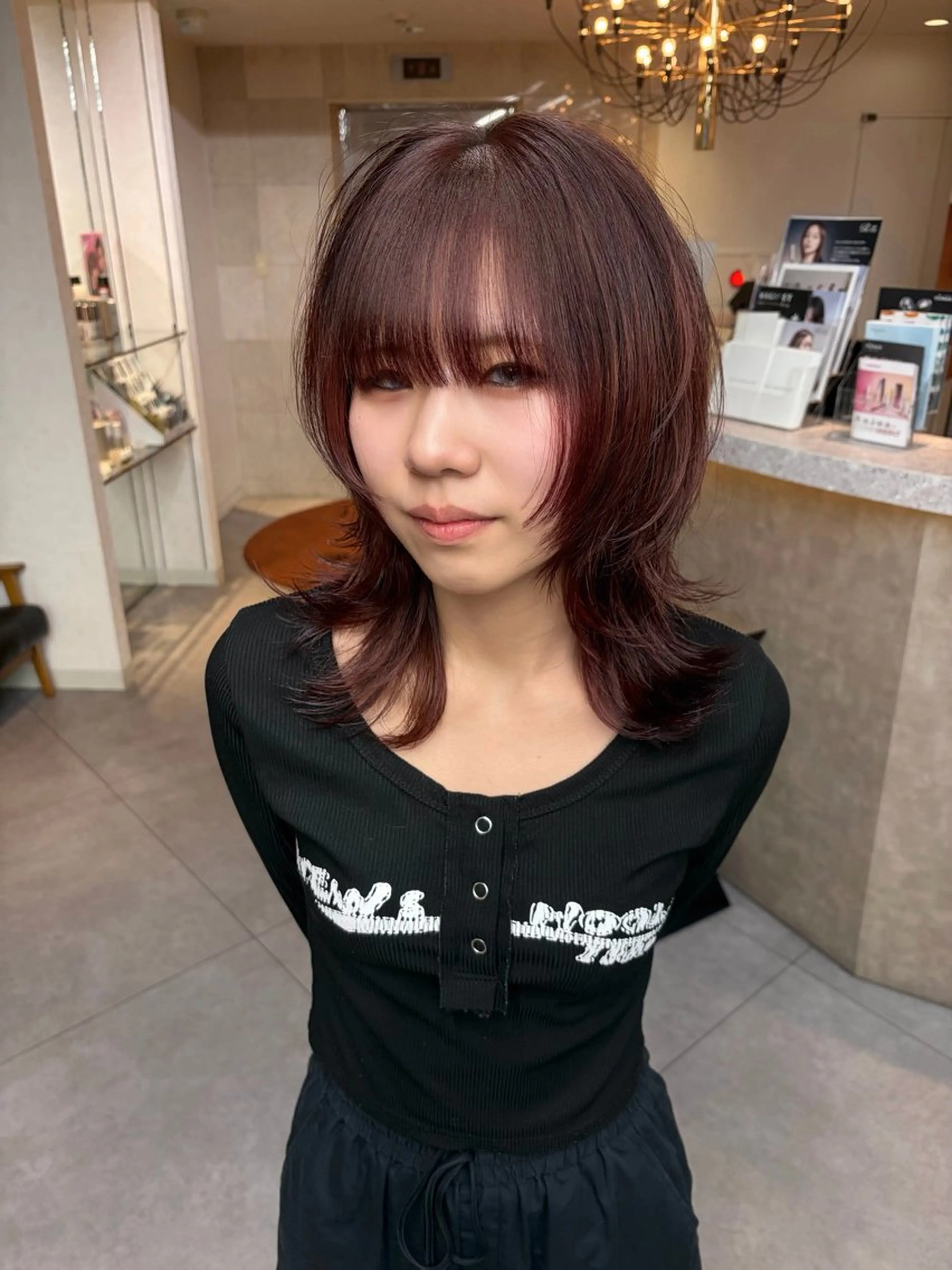 【似合わせ前髪カット➕艶カラー➕トリートメント】(心斎橋/アメ村/本町/四ツ橋/透明感/艶髪/顔周りカット)の写真