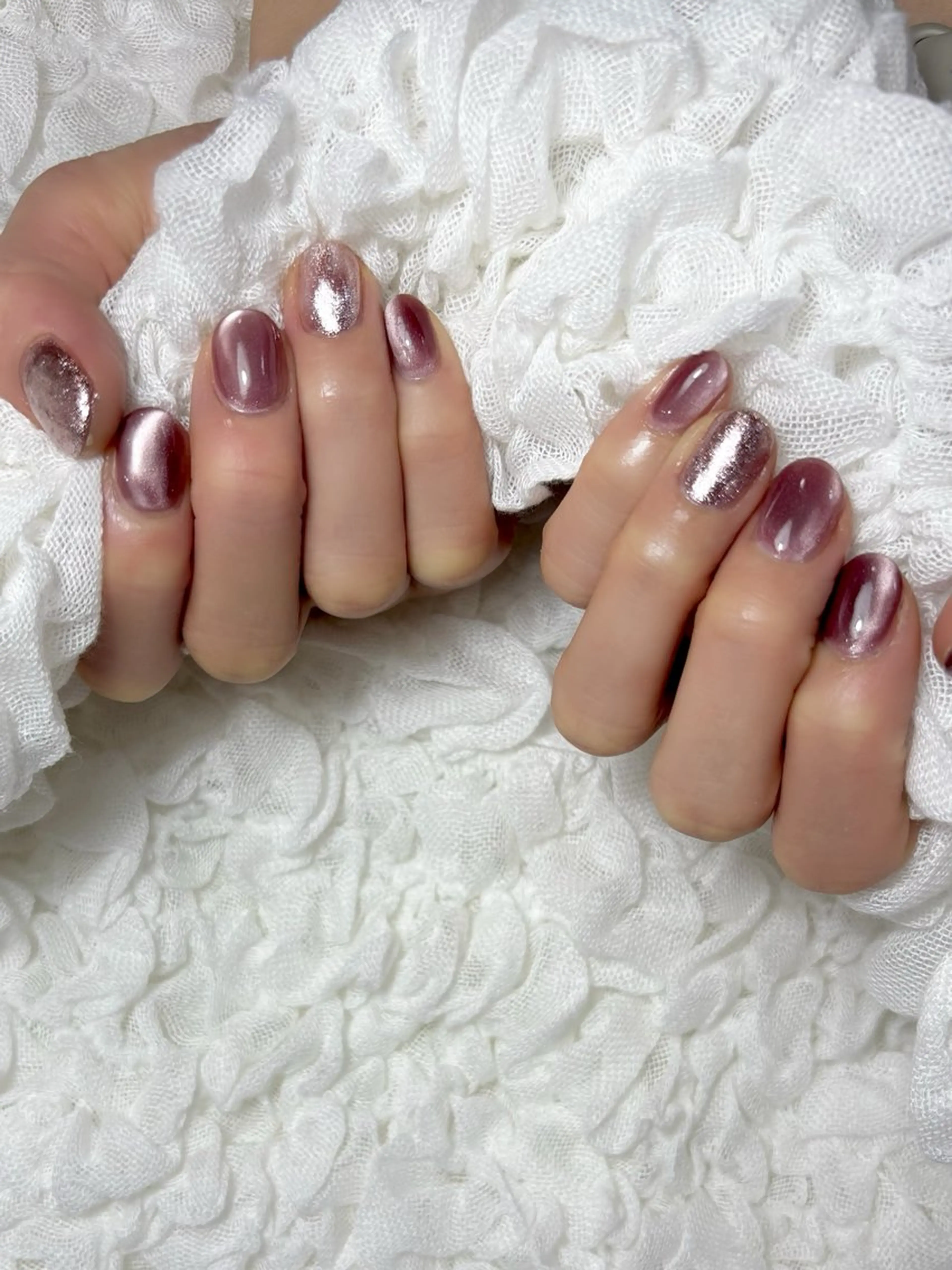 ネイル フラッシュネイル ジェルネイル マグネットネイル ワンカラーネイル パラジェル シンデレラサロン💅 ほみのネイルデザイン
