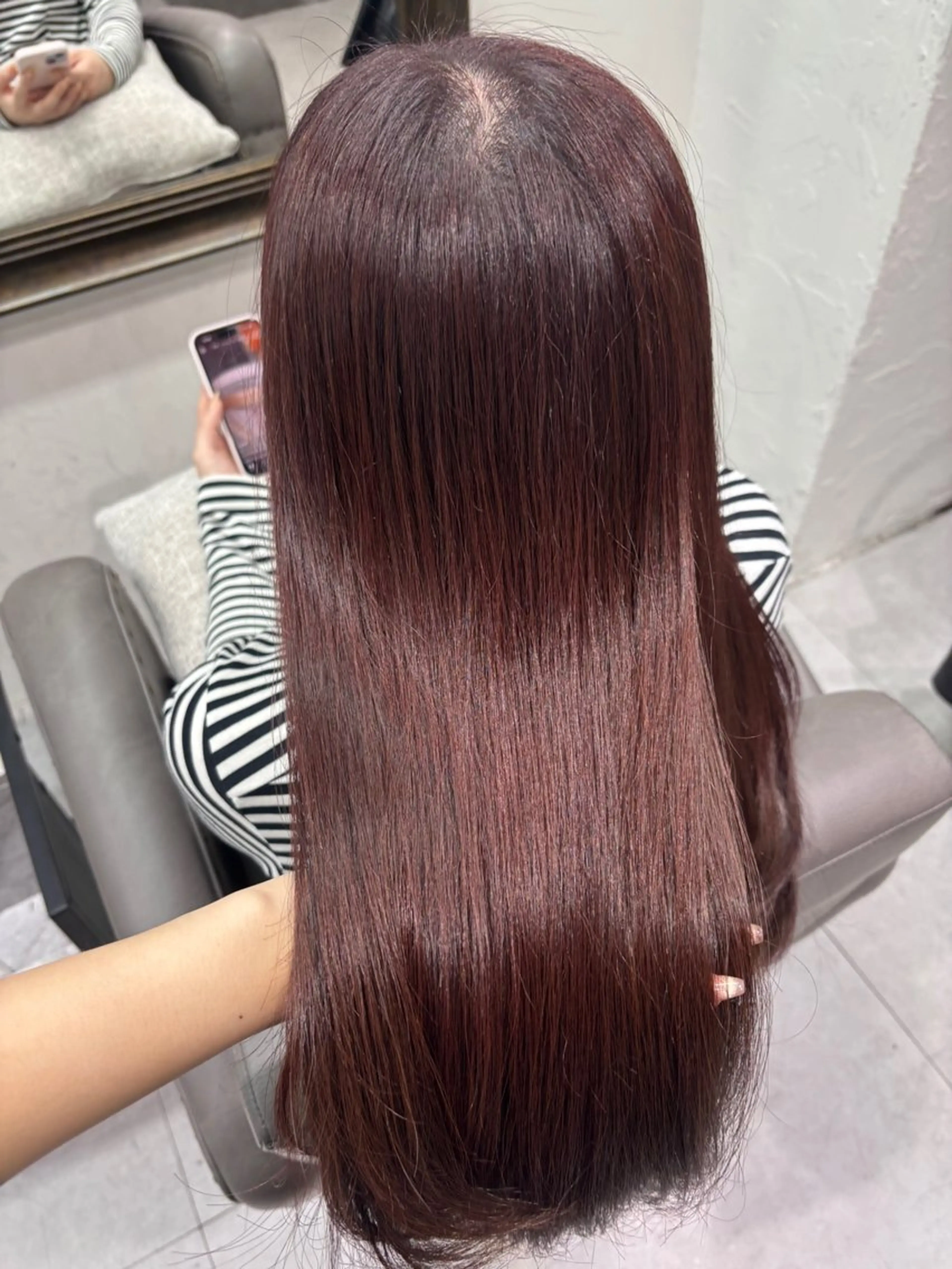 ロング ピンクブラウン カット ヘアカラー トリートメント roka 髪質改善/縮毛矯正／韓国レイヤー所属・roka 🌿あやのヘアスタイル