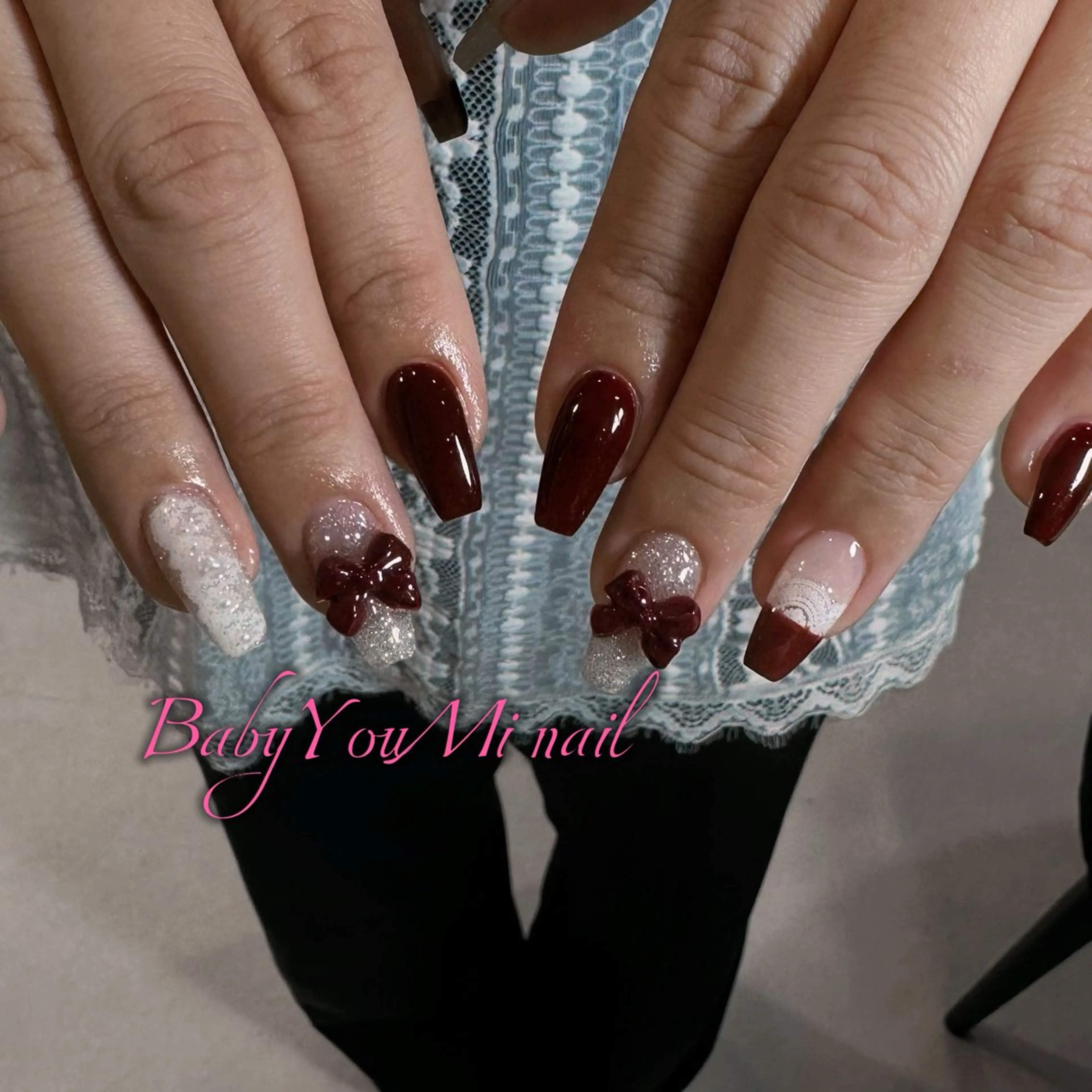 ネイル オーロラネイル フラワーネイル フットネイル フレンチネイル ジェルネイル Oomiya 服部のネイルデザイン