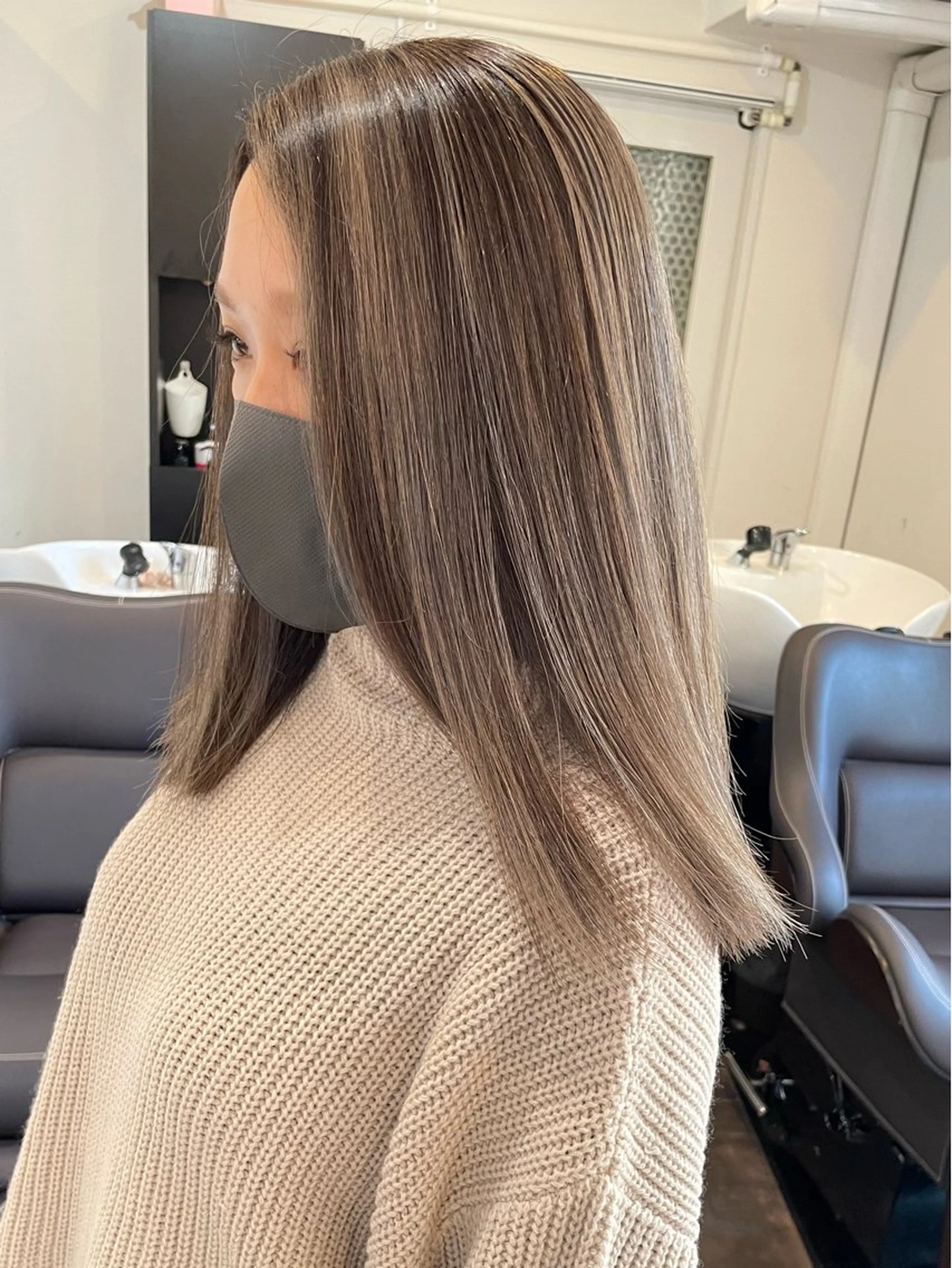 ロング カラー 💚色落ちまで可愛い 髪質改善カラーゆうまのヘアスタイル