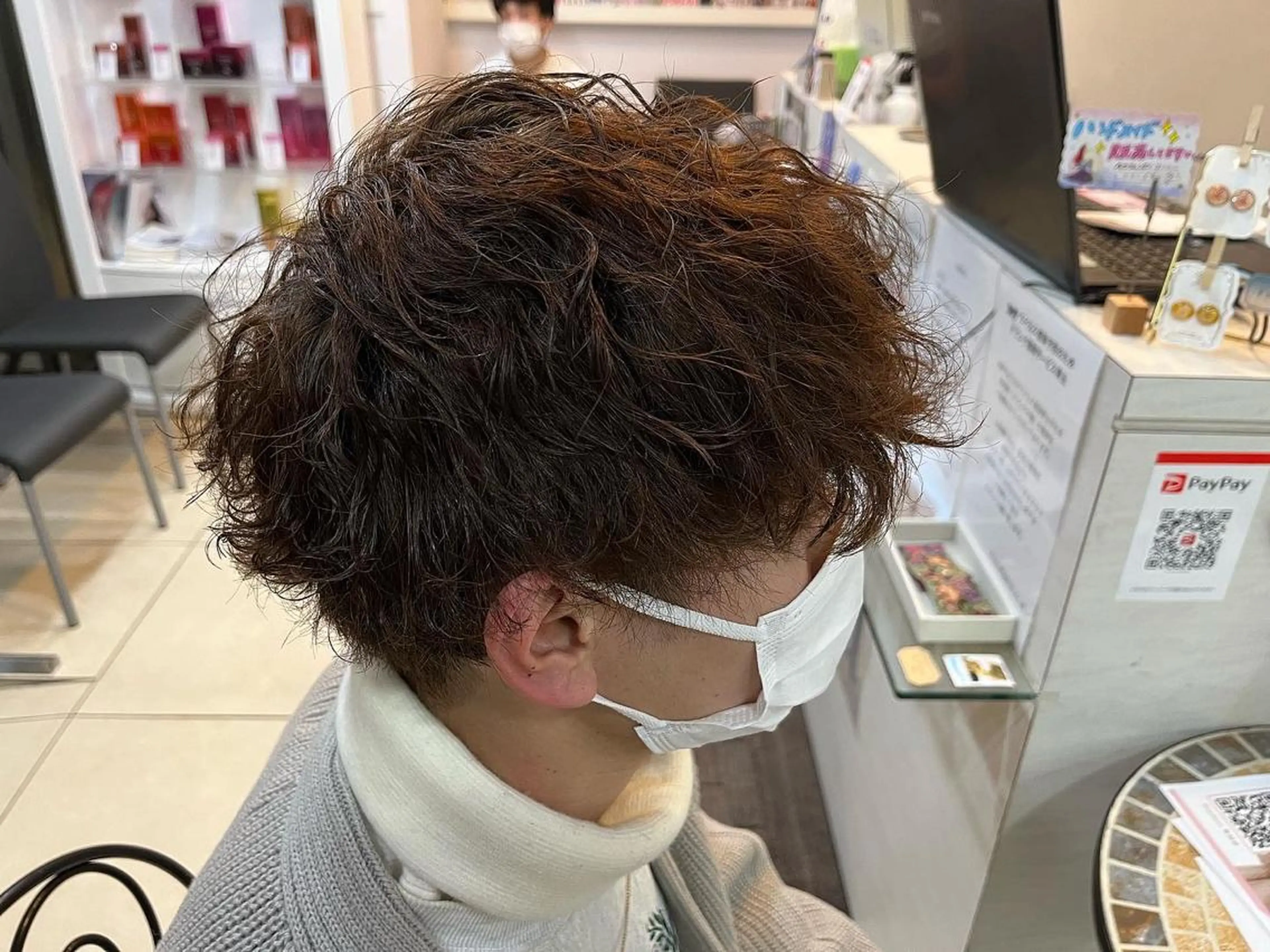 ミディアム パーマ メンズ マッシュ 波巻きパーマ カット パーマ 毛流れヘアの達人 店長　須田龍世のヘアスタイル