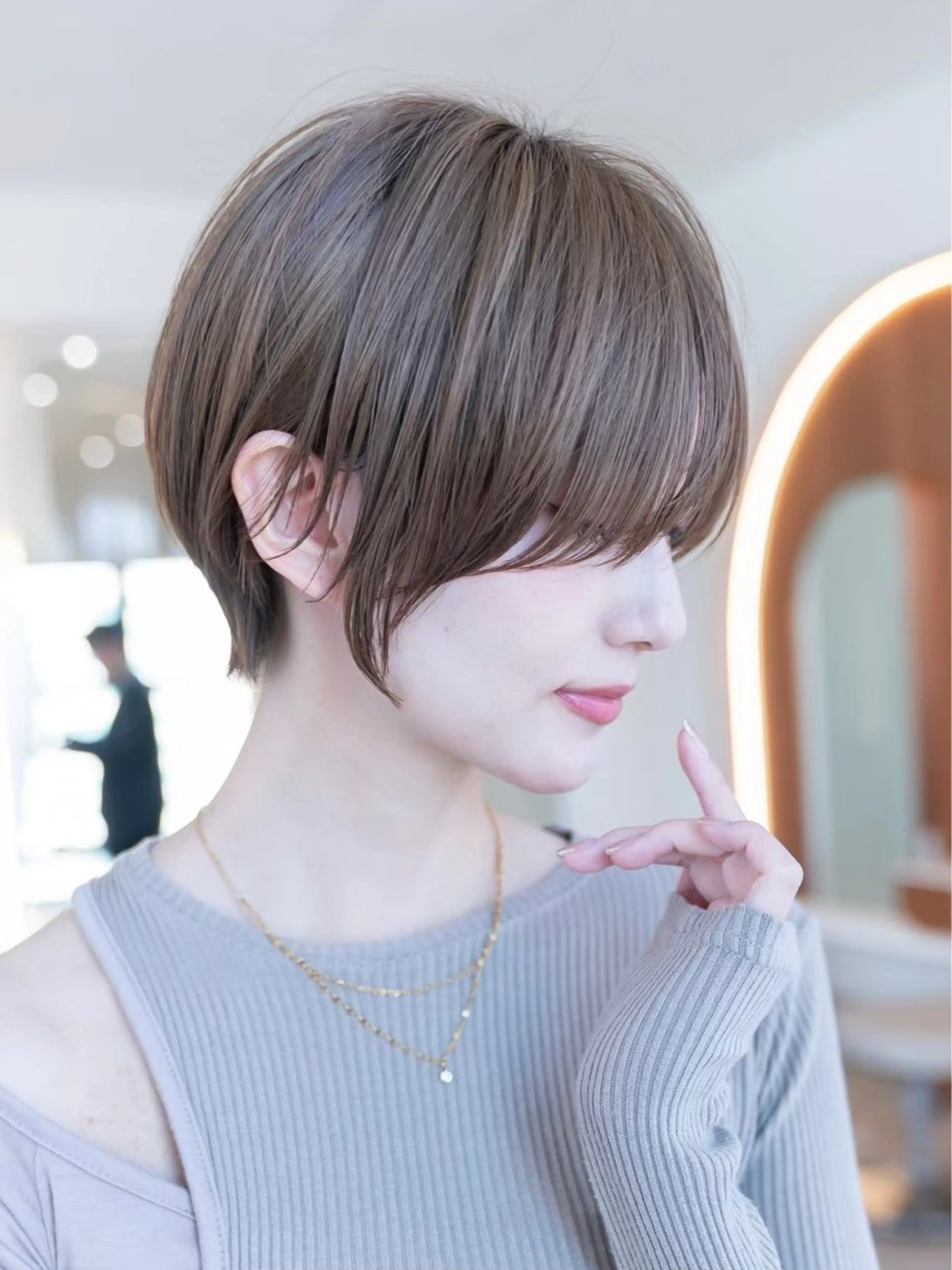 ショート カラー ショートボブ 丸みショート イルミナカラー ボブ くびれヘア カット ヘアカラー トリートメント 渋谷ボブ/ショート 特化田中航平のヘアスタイル