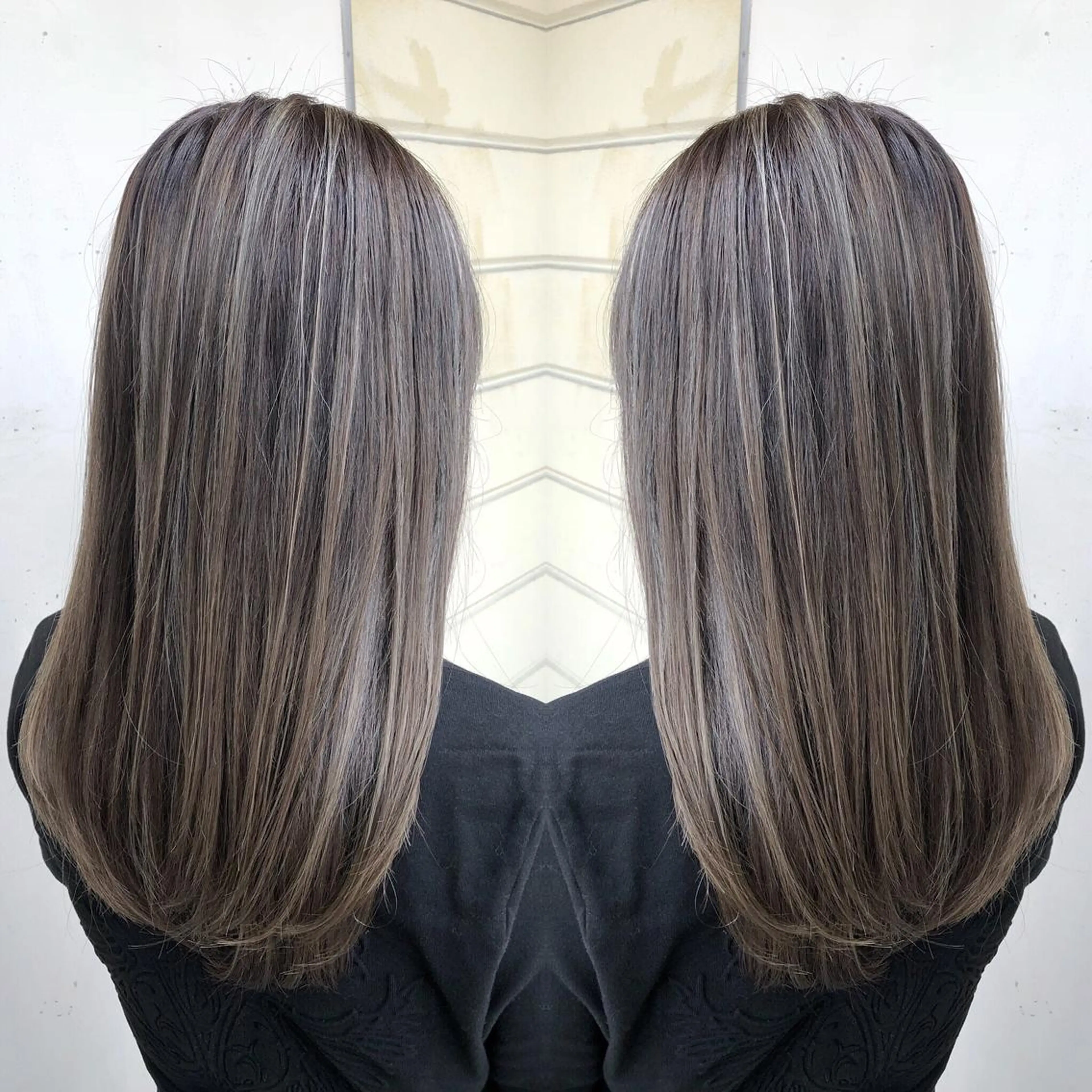ミディアム カラー kr2s アメ村のヘアスタイル