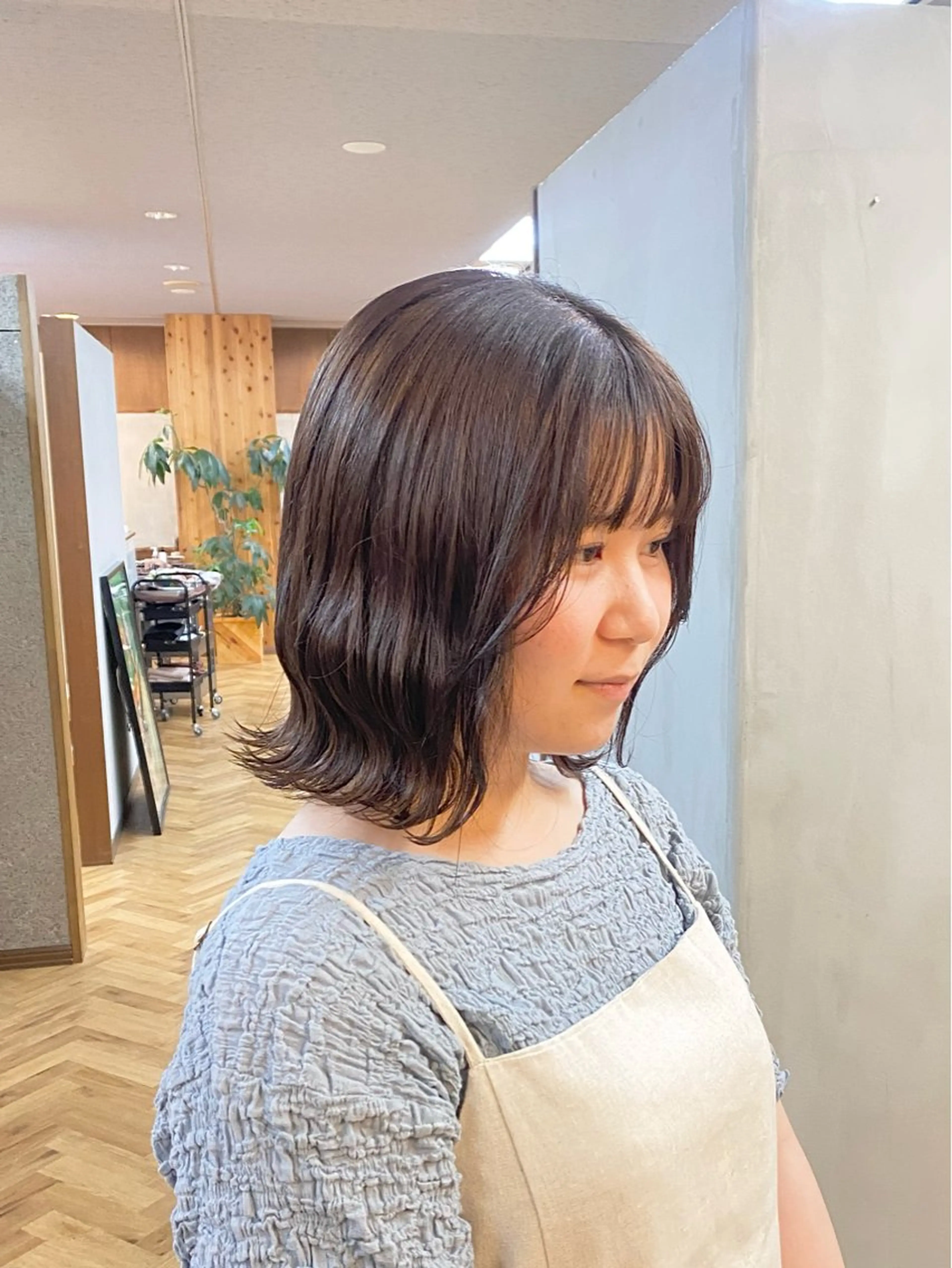 ミディアム カラー パーマ ヘアアレンジ ニュアンスパーマ カット ヘアカラー トリートメント ハル🌸柔色/ ブリーチなし/艶髪のヘアスタイル