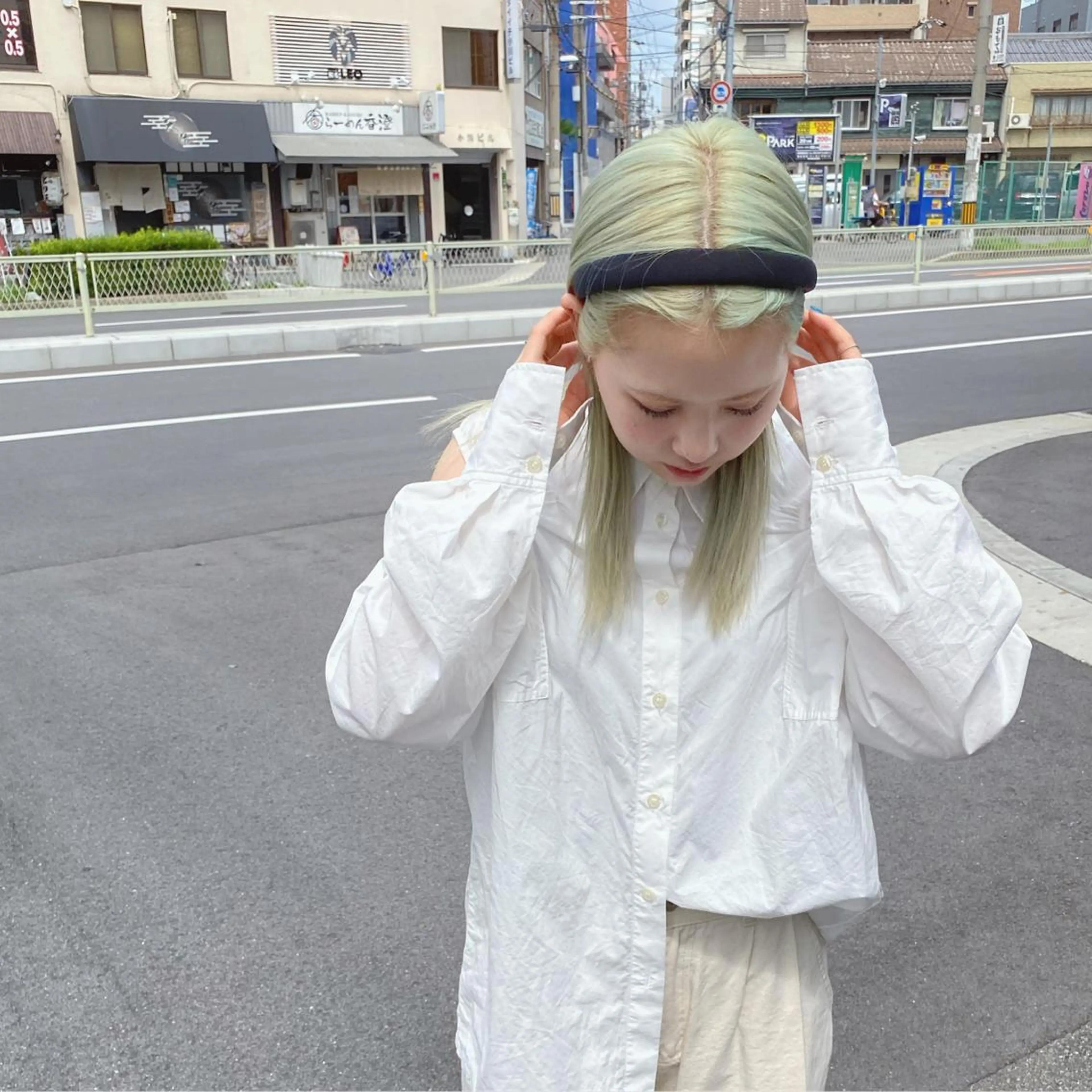 ミディアム カラー ミント ミントグリーン ハッシュカット カシマハヤトのヘアスタイル