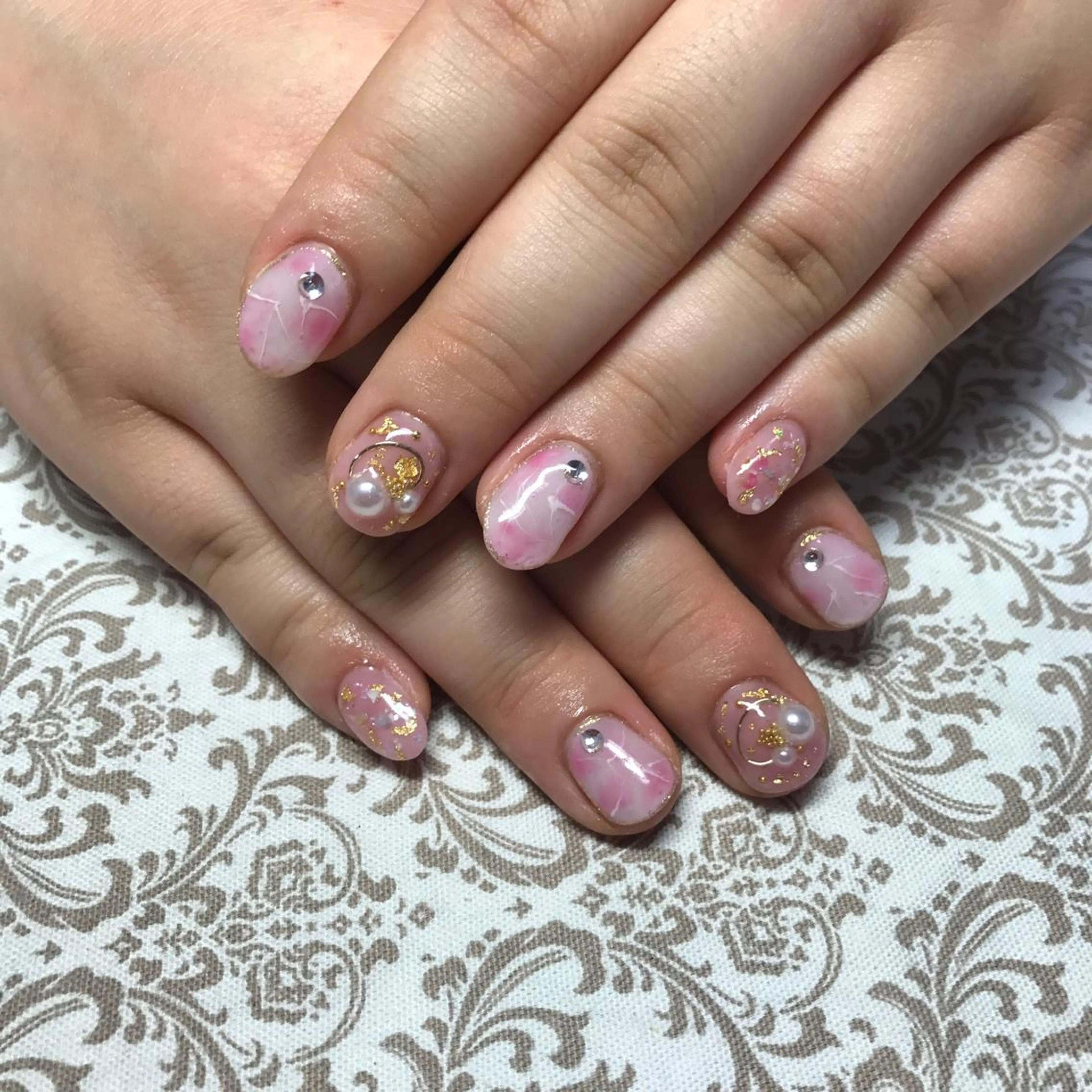 ネイル 長さ出し ピンク COCO+所属・COCO +のネイルデザイン