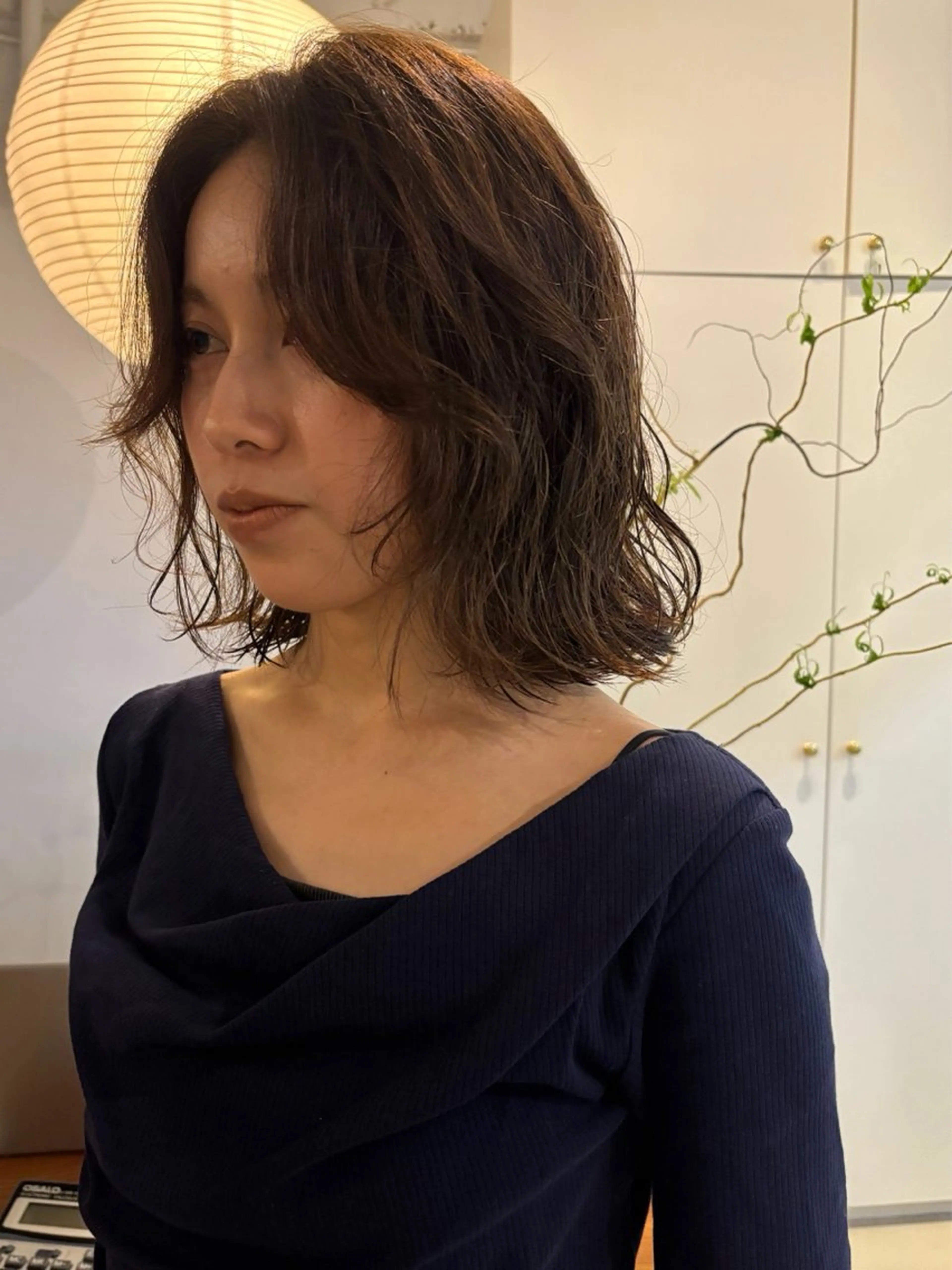 ミディアム カット パーマ トリートメント 🍑透明感hair ・NENE🍑のヘアスタイル