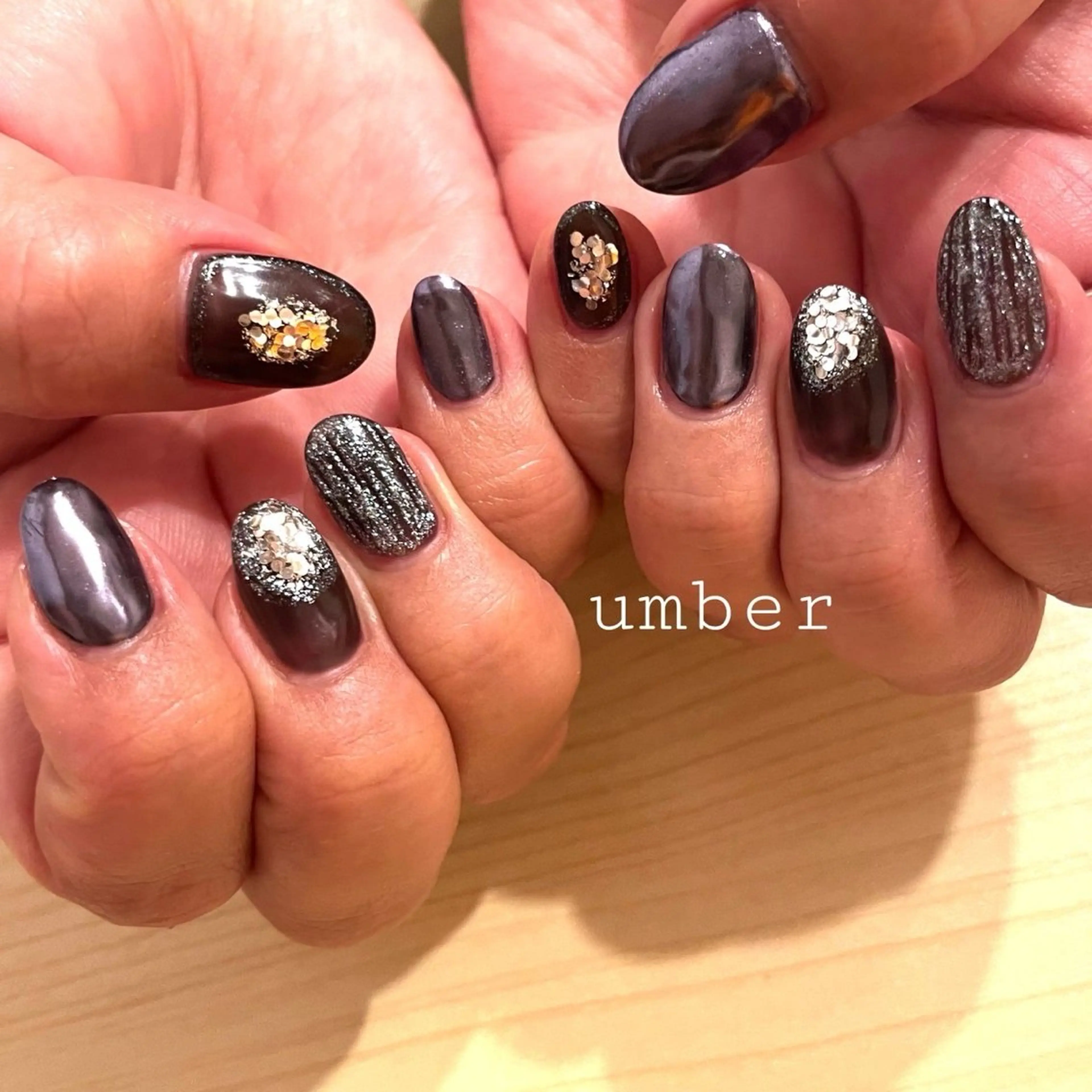 ネイル ハンドネイル umber 三茶1分のネイルデザイン