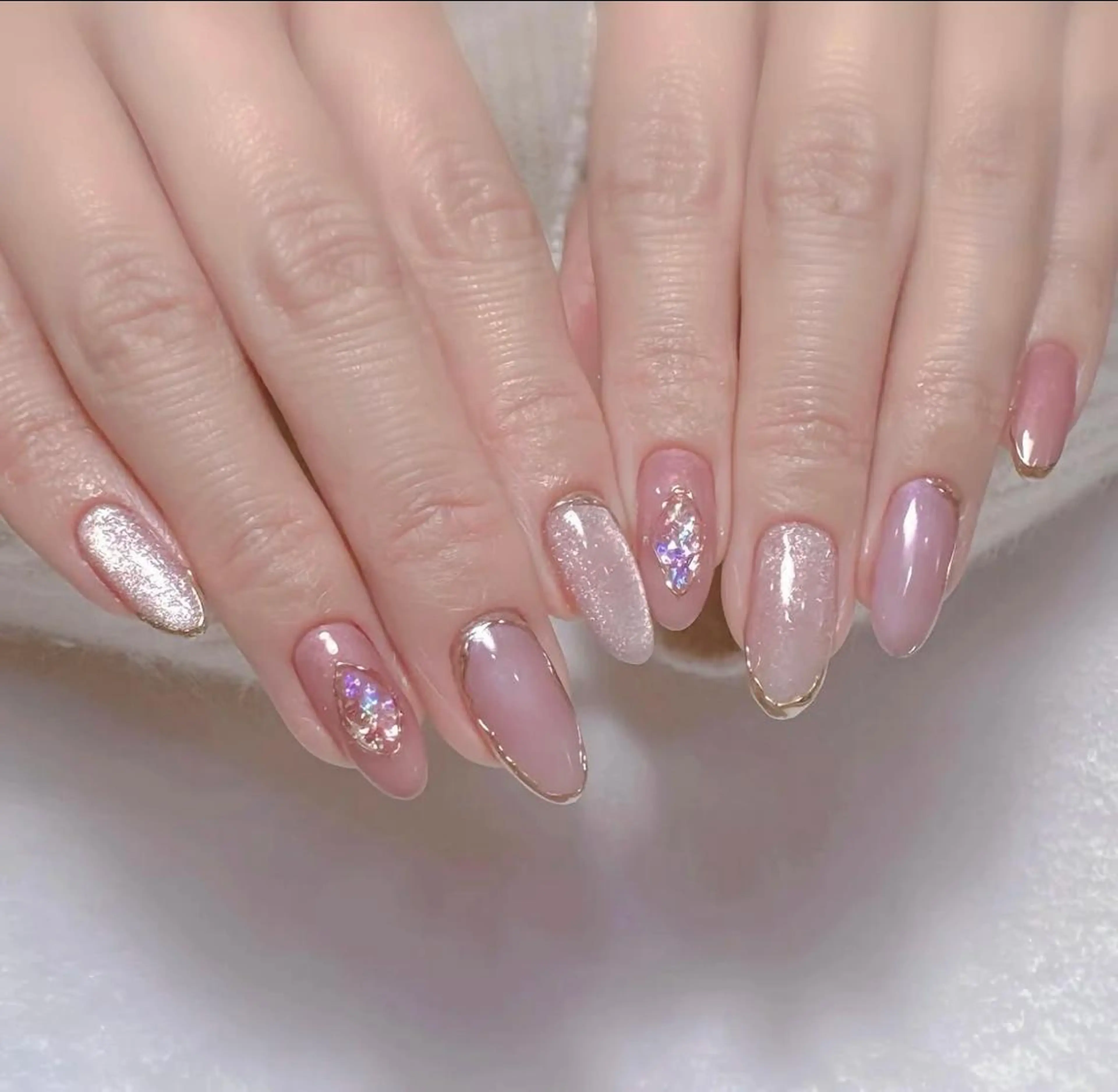 ネイル ハンドネイル RAFFINE ヒョウ🦋🩵のネイルデザイン