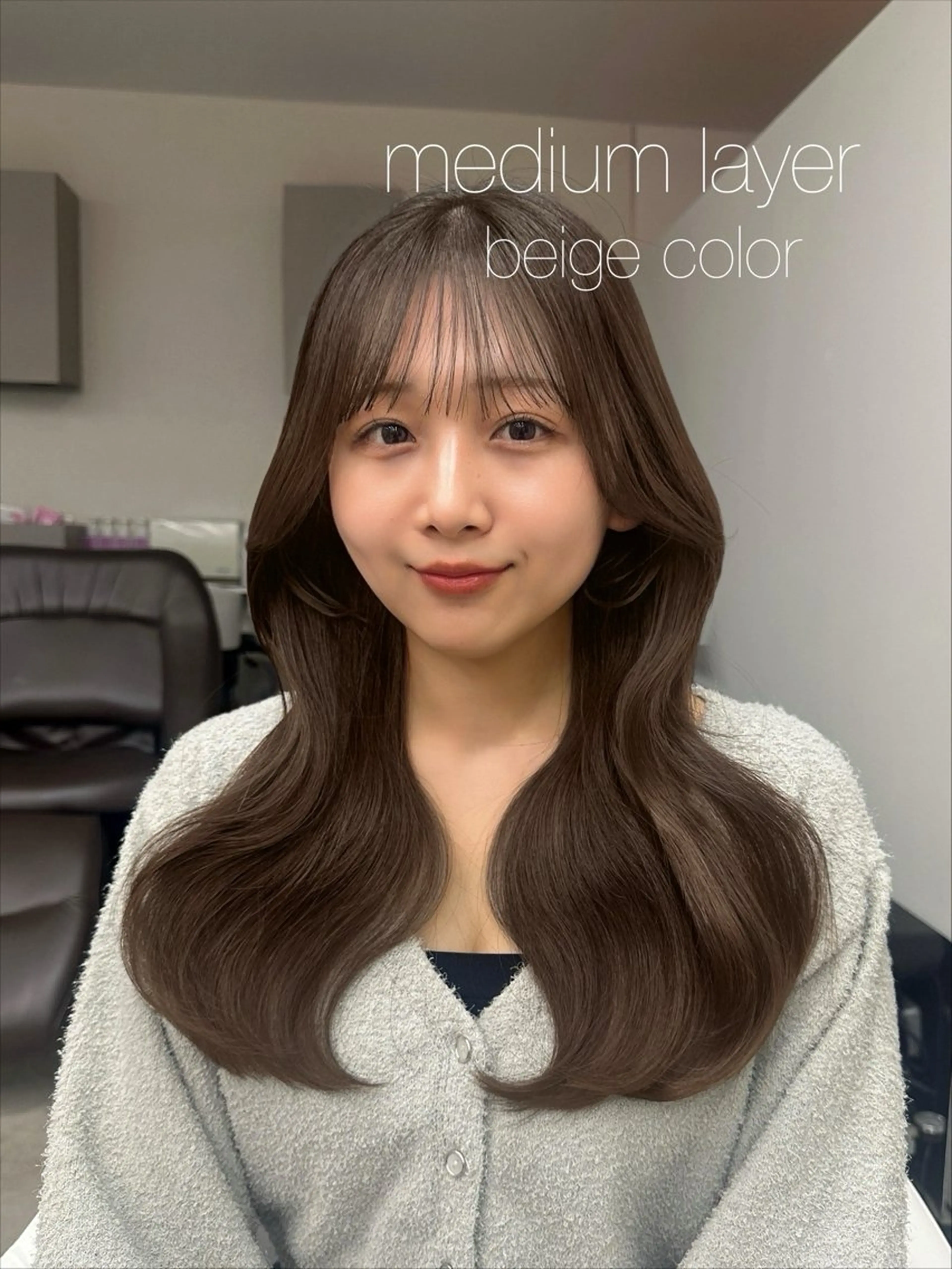 ミディアム ヘアカラー Aura所属・丸山 心 / 艶カラーのヘアスタイル