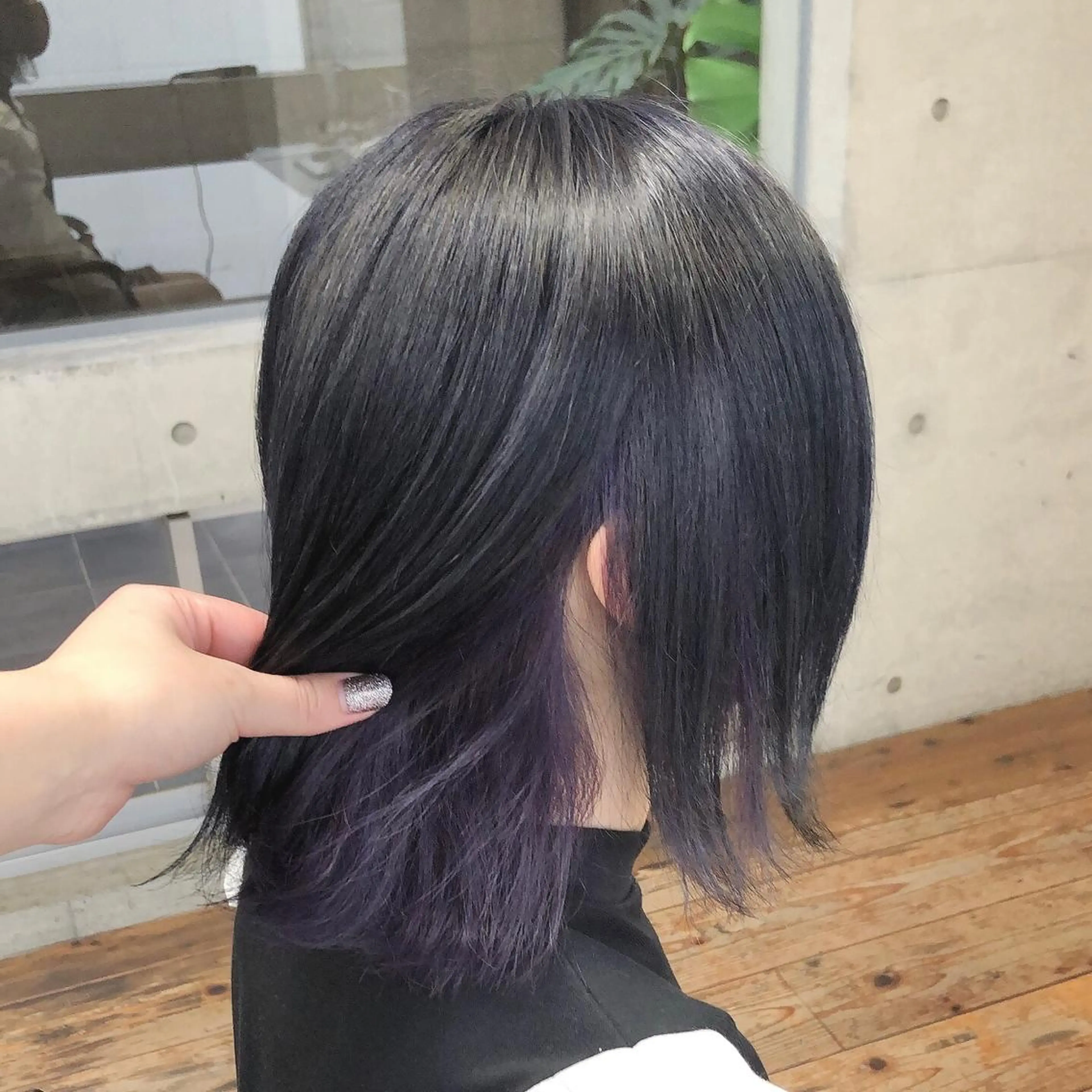 ミディアム カラー バイオレットカラー ヘアカラー nagisa /縮毛矯正のヘアスタイル
